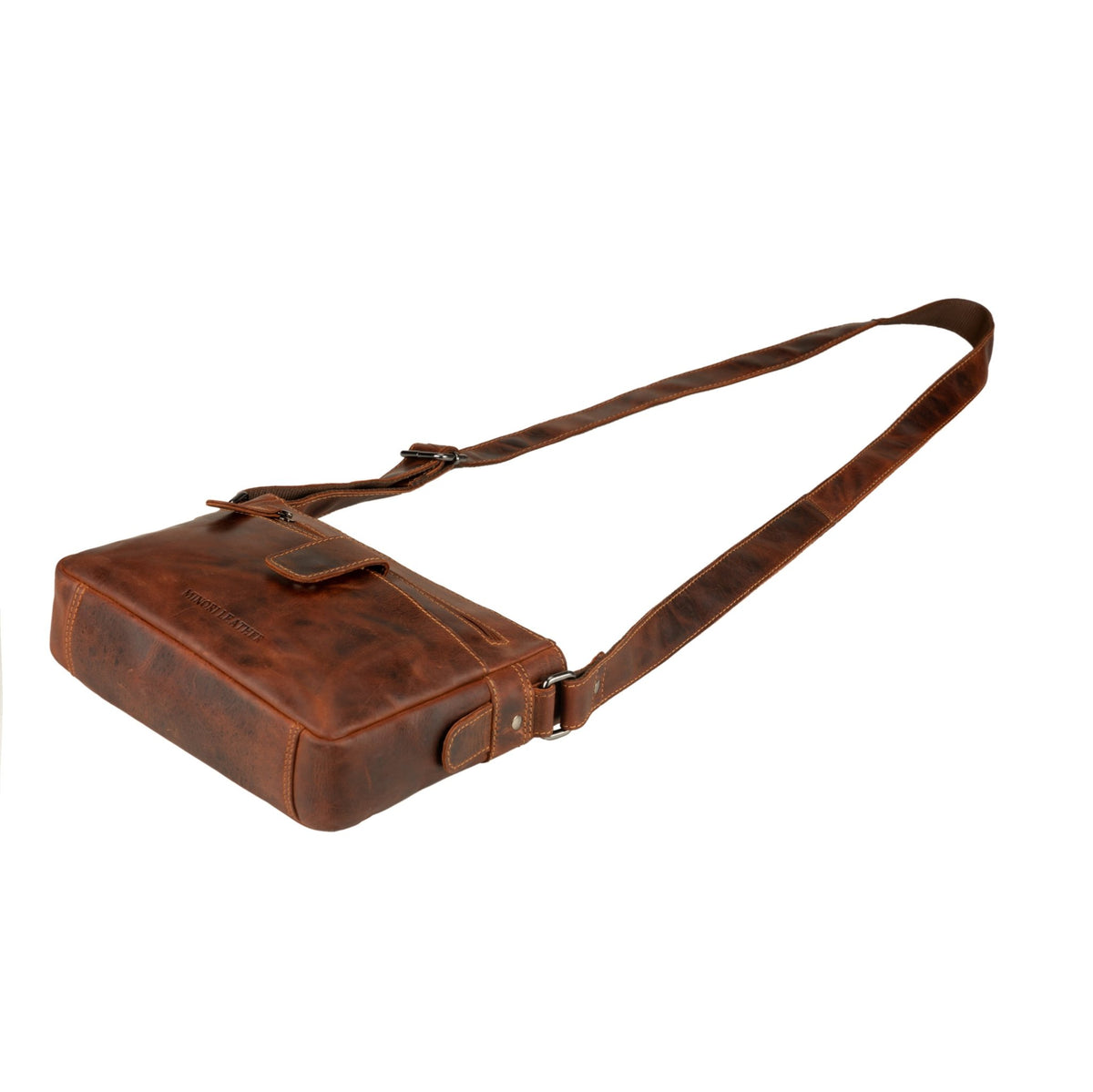 Camden Leather Crossbody Bag - Unisex - Chestnut - Minori Leather