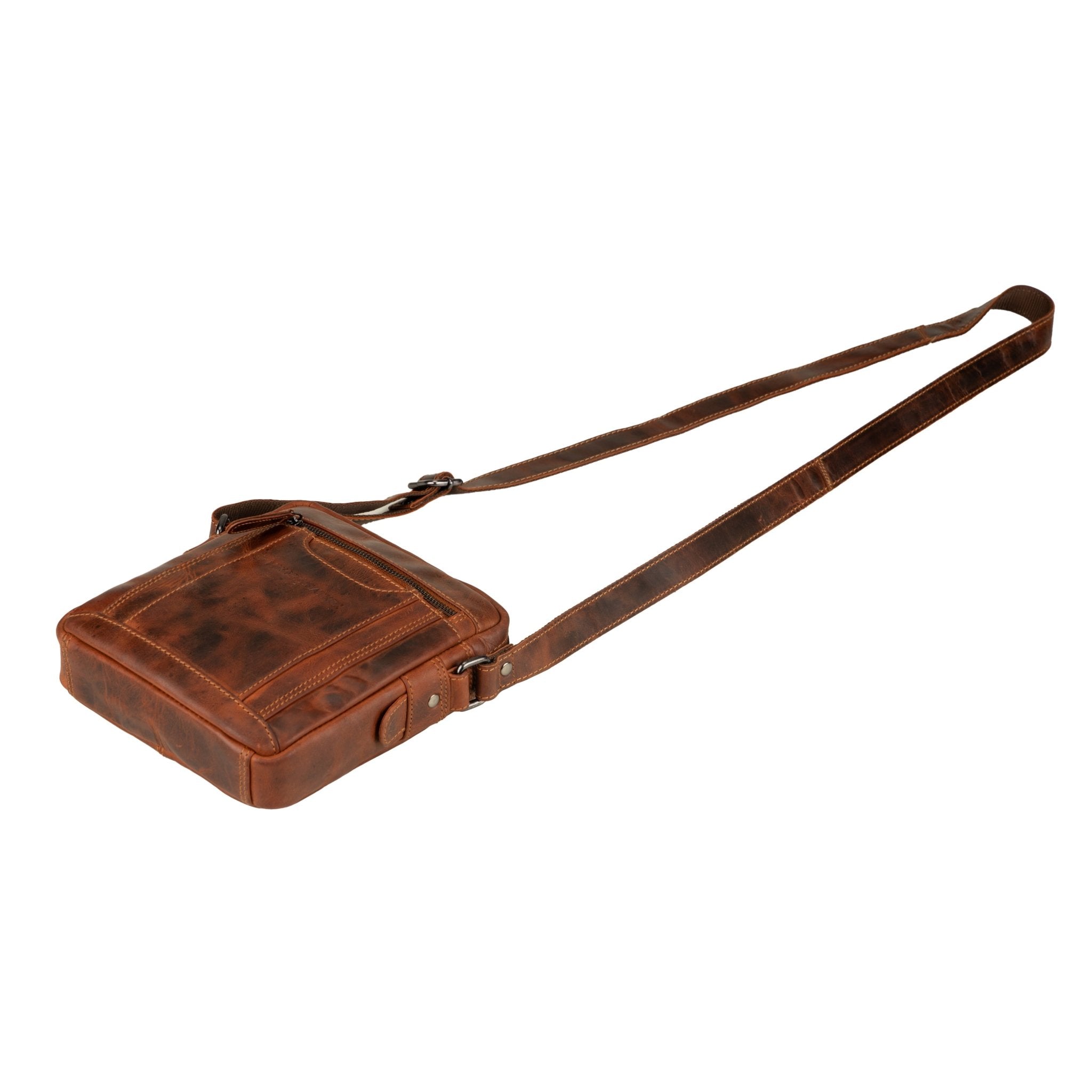 Asheville Leather Crossbody Bag – Unisex – Chestnut - Minori Leather