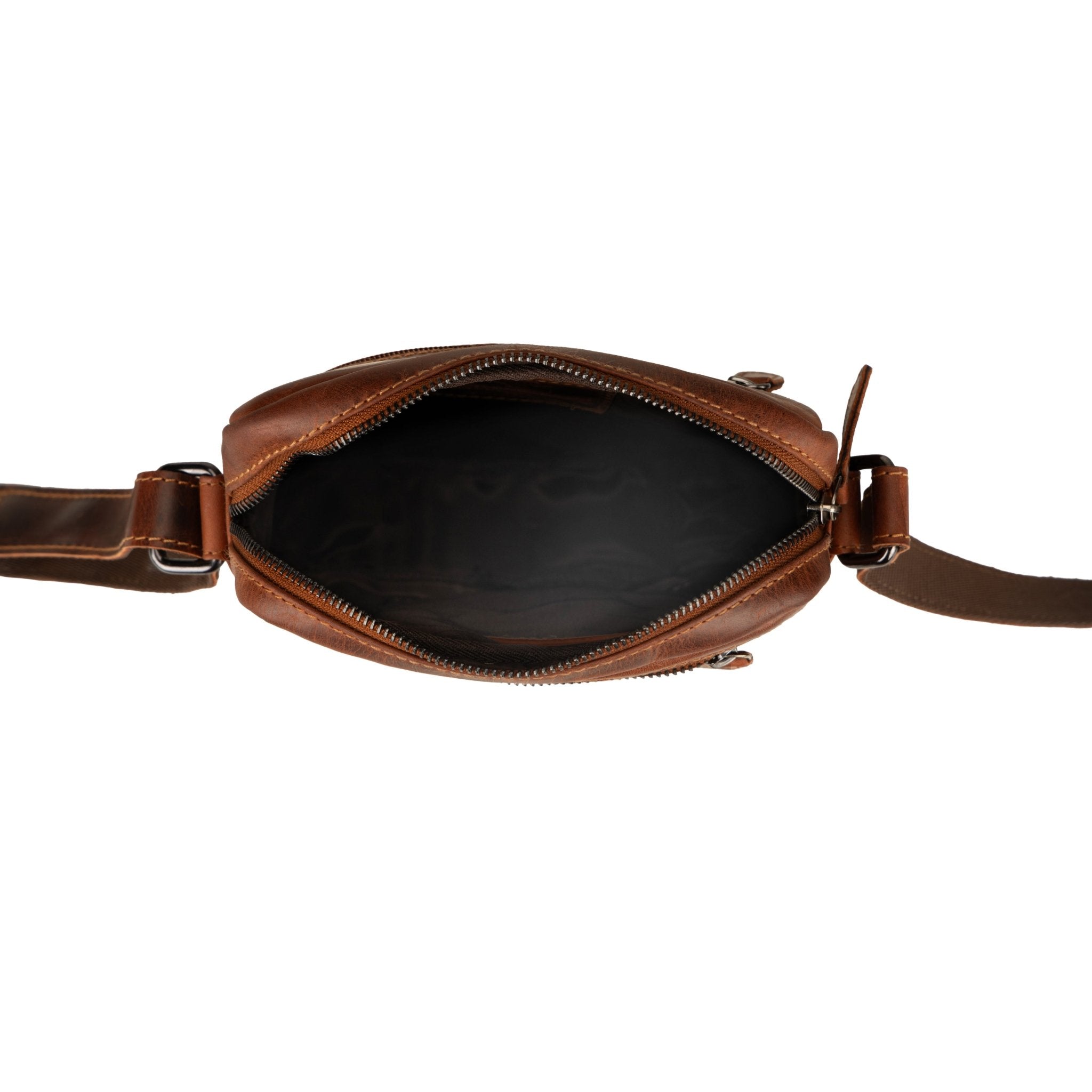 Asheville Leather Crossbody Bag – Unisex – Chestnut - Minori Leather