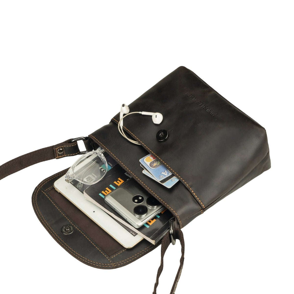 Metro Leather Crossbody Bag in Brown - Minori Leather