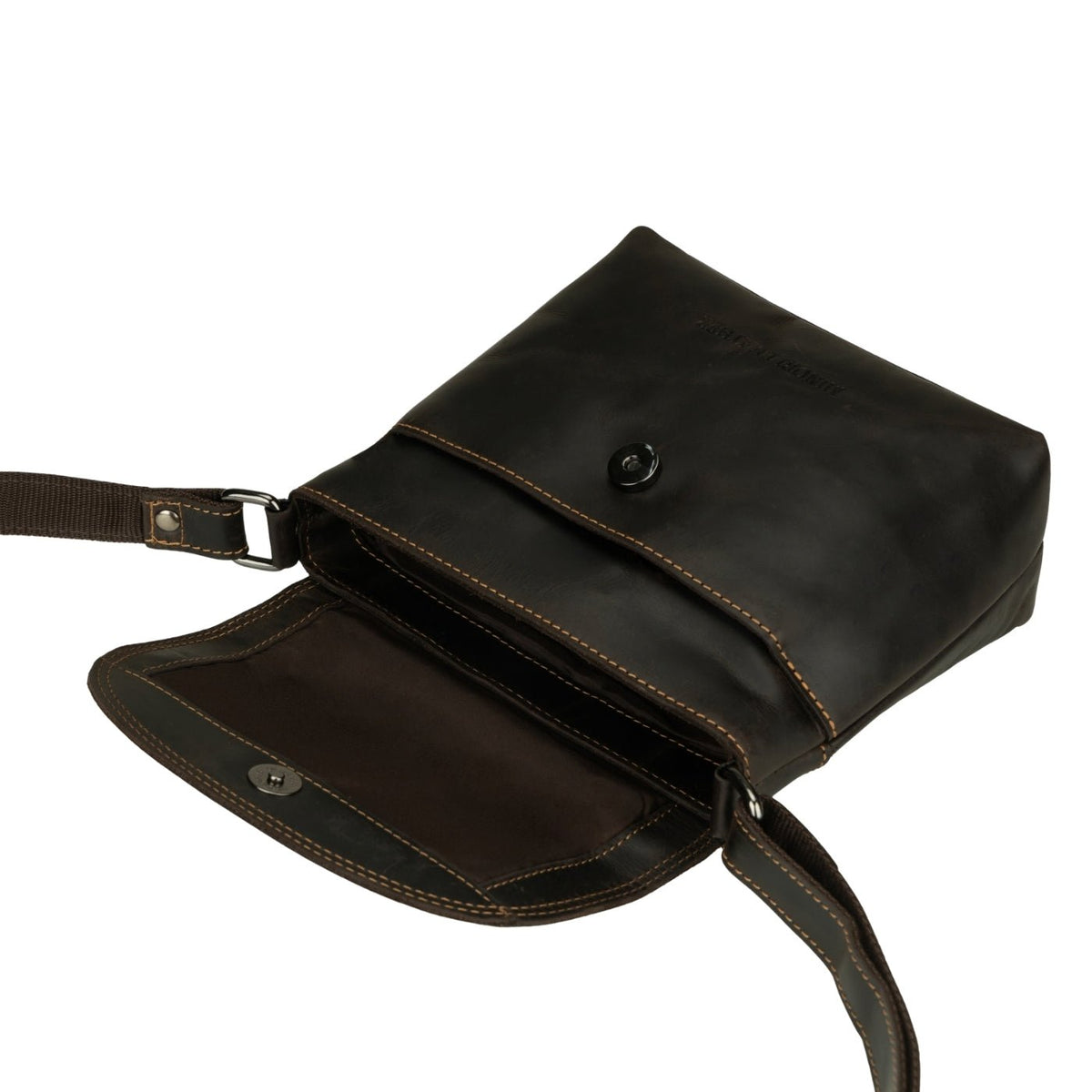 Minori Leather Metro brown leather crossbody bag with adjustable strap and spacious interior for everyday use.