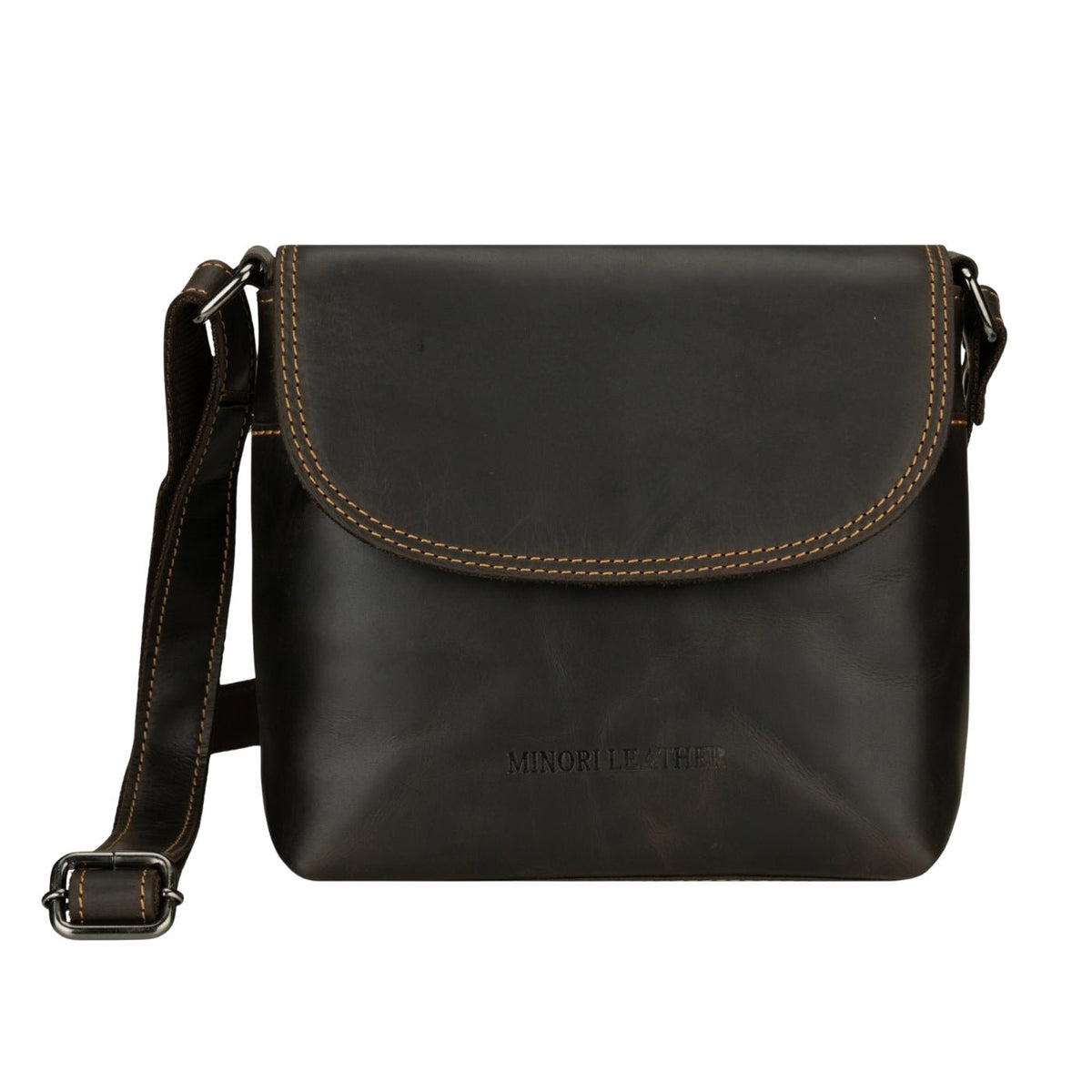 Metro Leather Crossbody Bag in Brown - Minori Leather