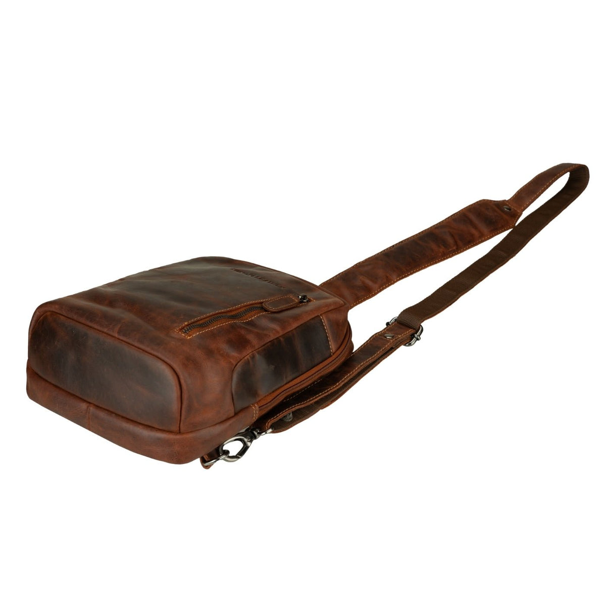 Minori Leather Luxe Leather Sling Bag in Chestnut, stylish crossbody bag with smooth leather finish and adjustable strap.