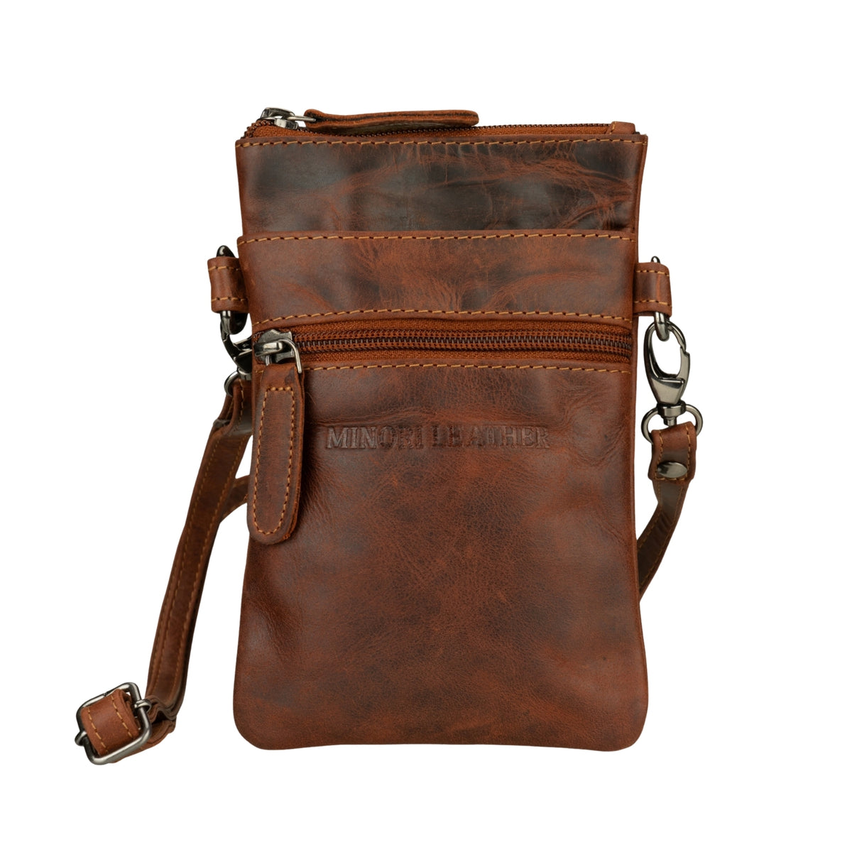 Ashford Leather Sling Bag – Unisex – Chestnut - Minori Leather