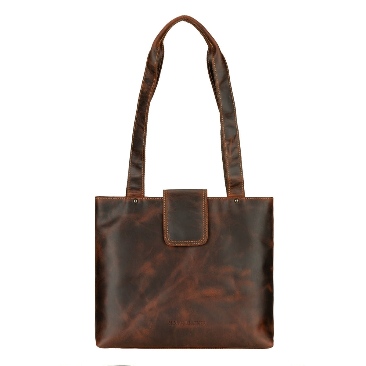 Bennett Leather Tote Bag in Chestnut - Minori Leather