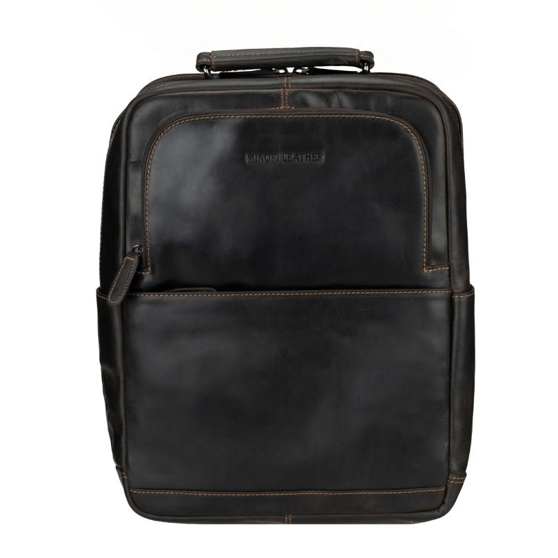 Orlando Leather Backpack 16" – Unisex – Brown - Minori Leather