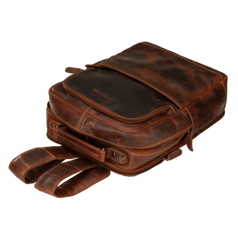 Orlando Leather Backpack 16" – Unisex – Chestnut - Minori Leather