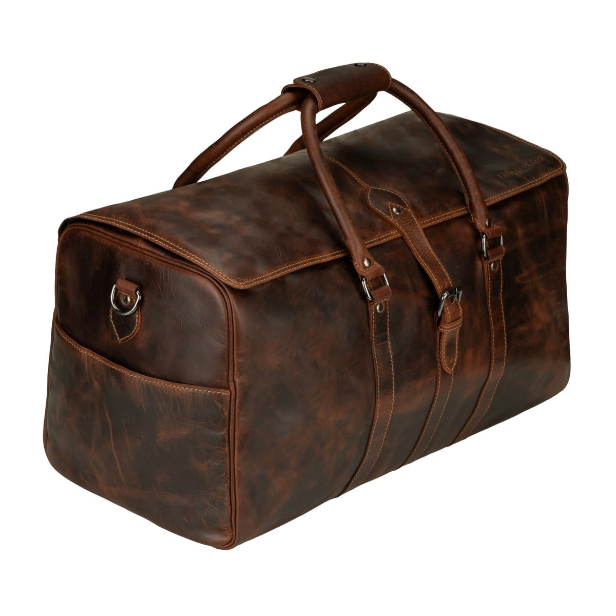 Minori Leather Miami Leather Weekender Bag duffle bag in chestnut for men and women, featuring sturdy leather and spacious design