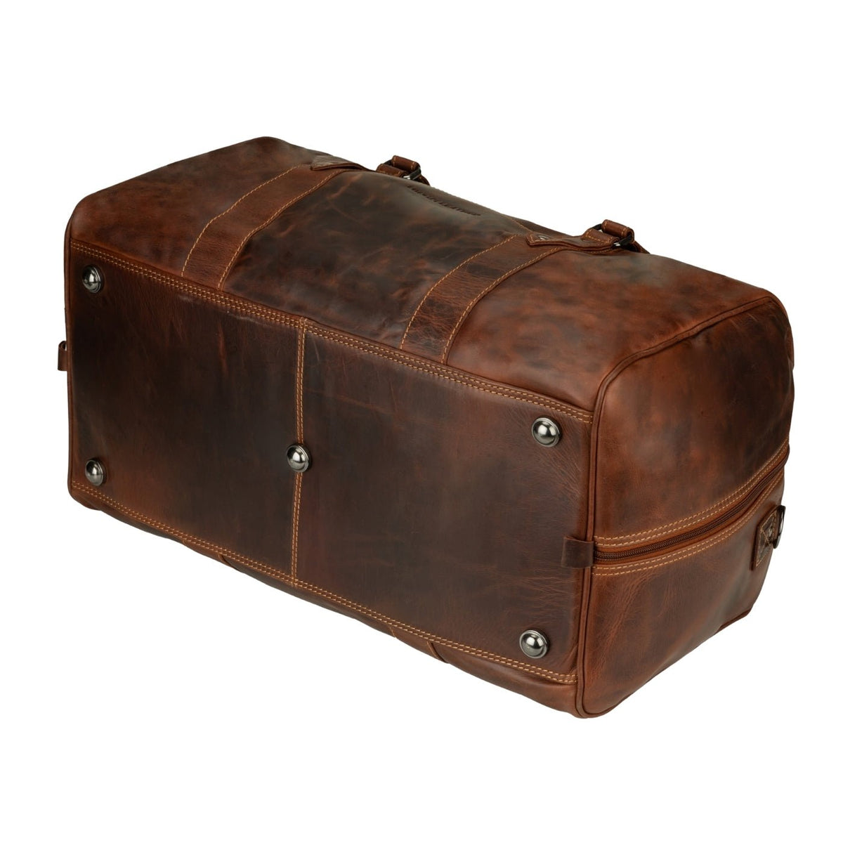 Riley Leather Duffle Bag in Chestnut - Minori Leather