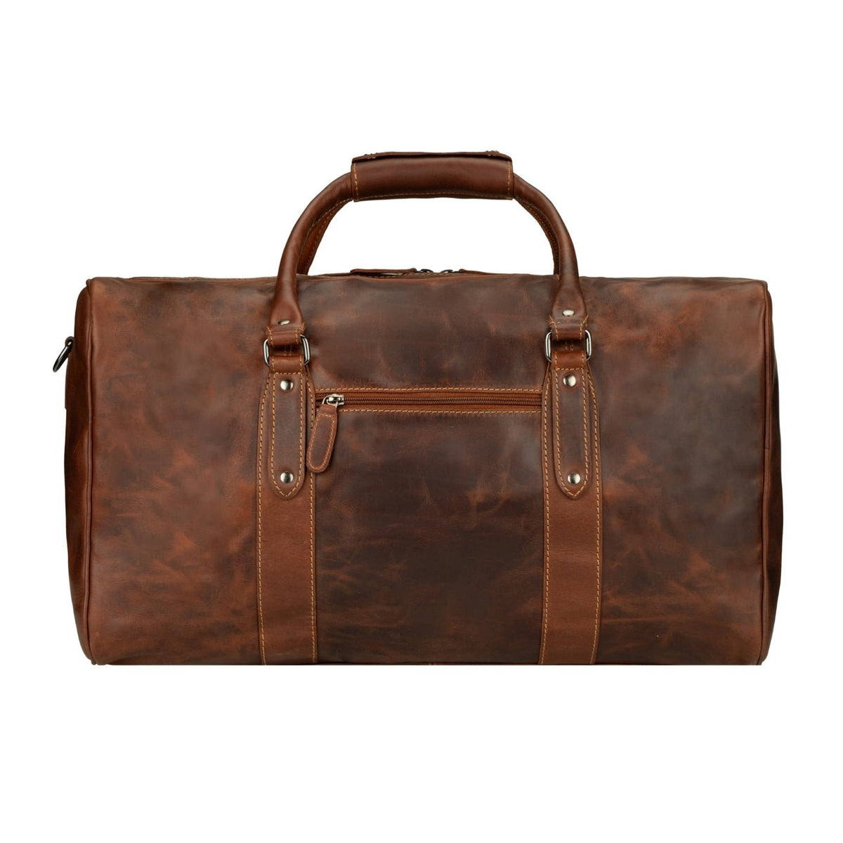 Riley Leather Duffle Bag in Chestnut - Minori Leather