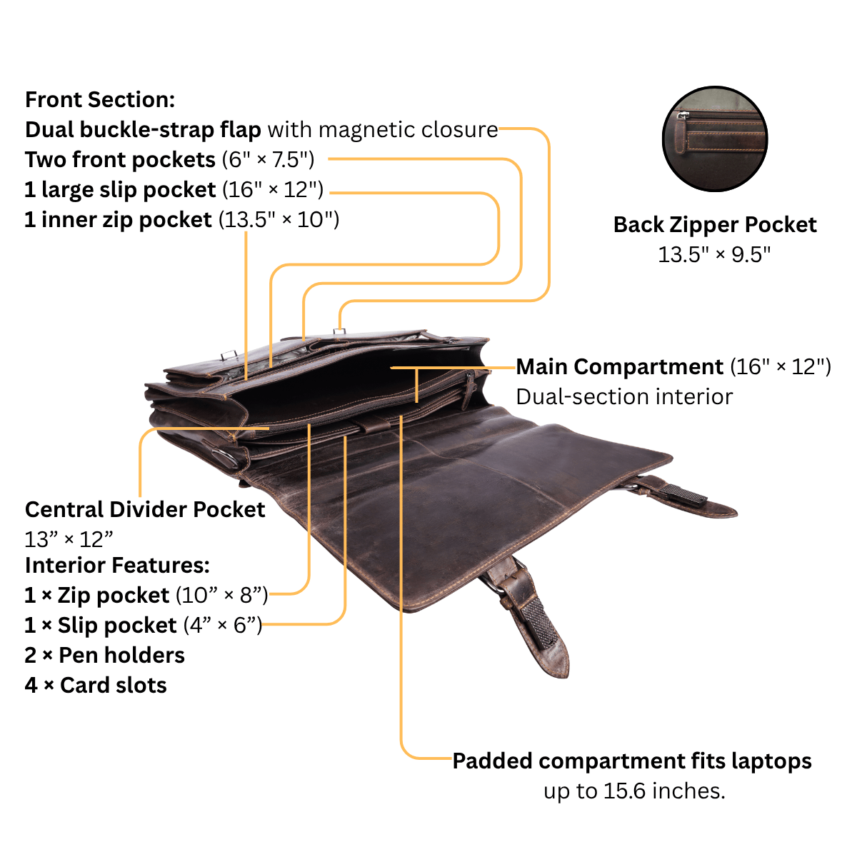 Cambridge Leather Briefcase Bag – Unisex - Minori Leather
