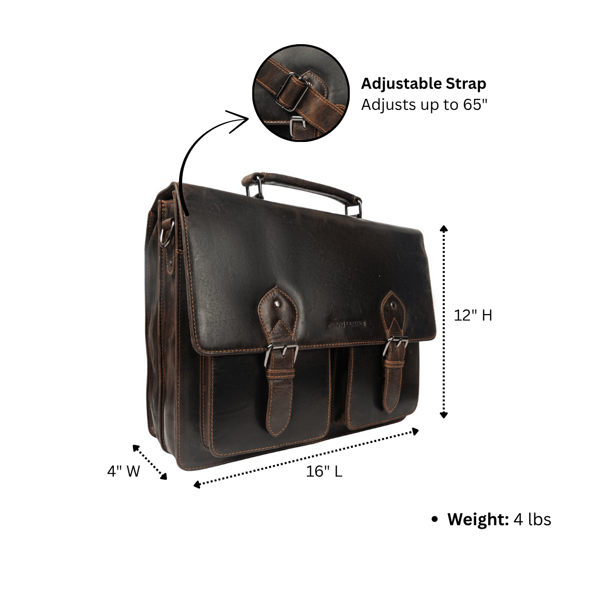 Cambridge Leather Briefcase Bag – Unisex - Minori Leather