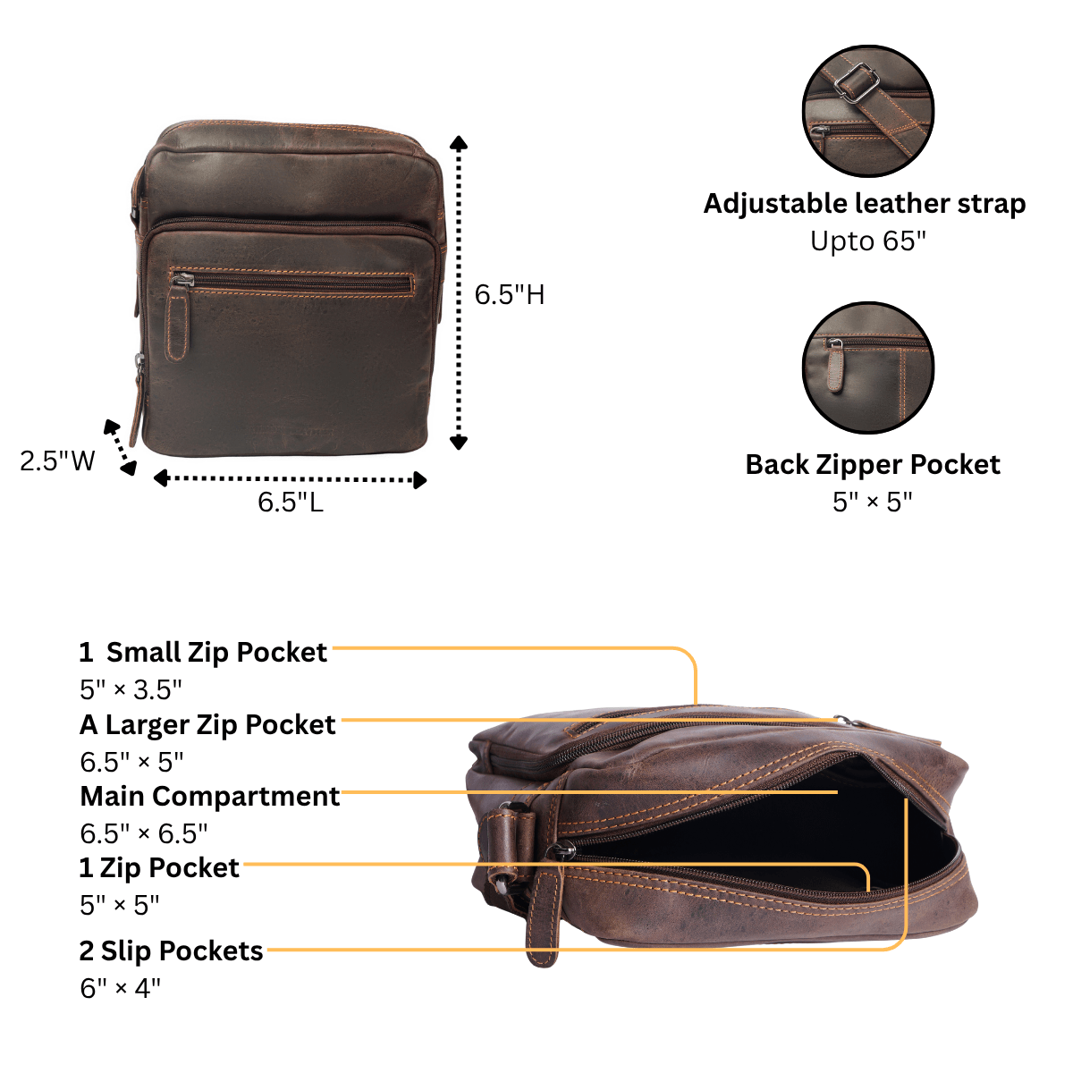 Cove Crossbody Brown - Minori Leather