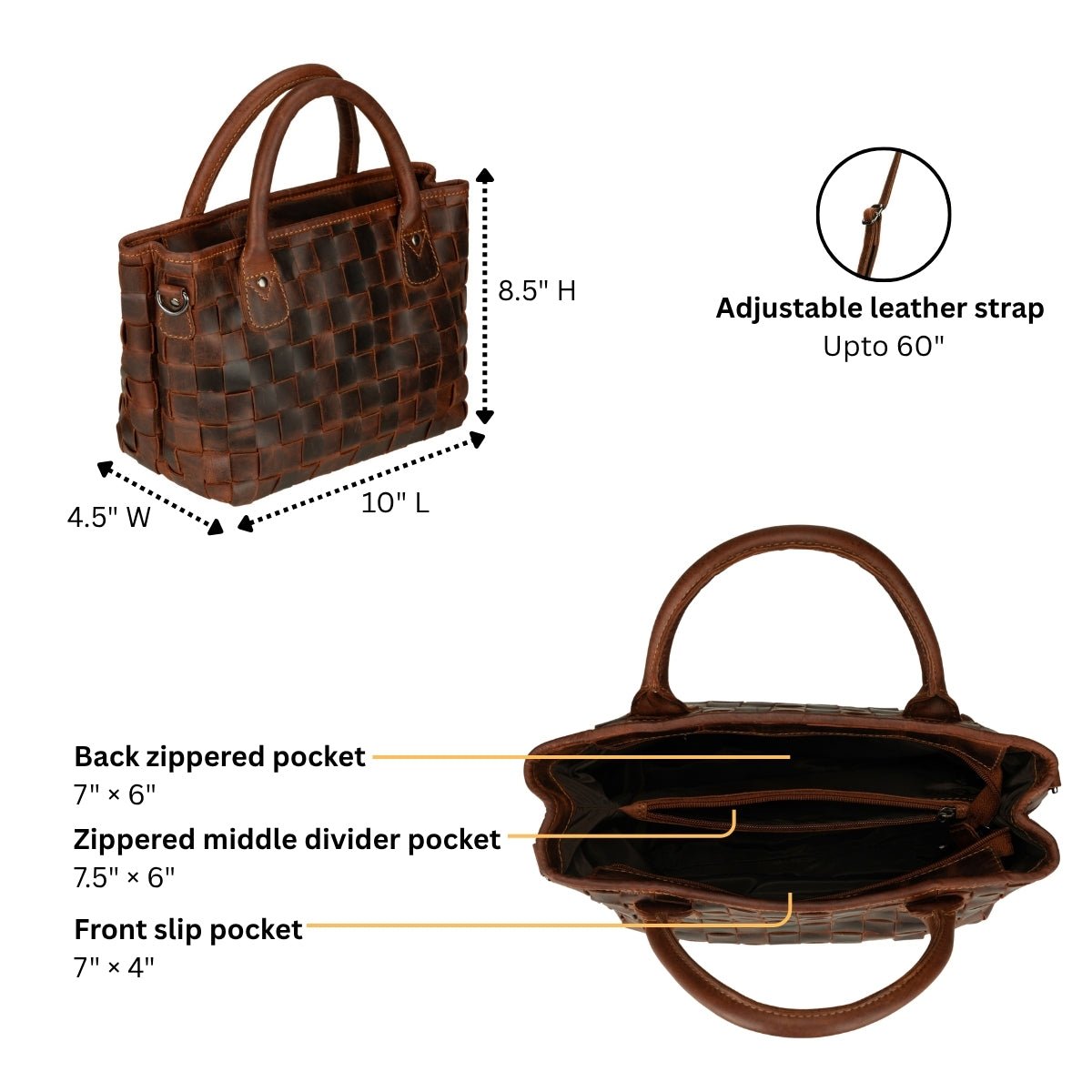 Florence Leather Tote Bag – Women – Chestnut - Minori Leather