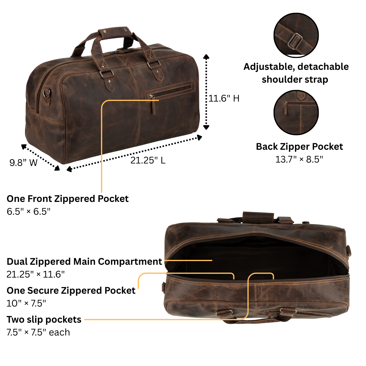 Hudson Duffle Brown