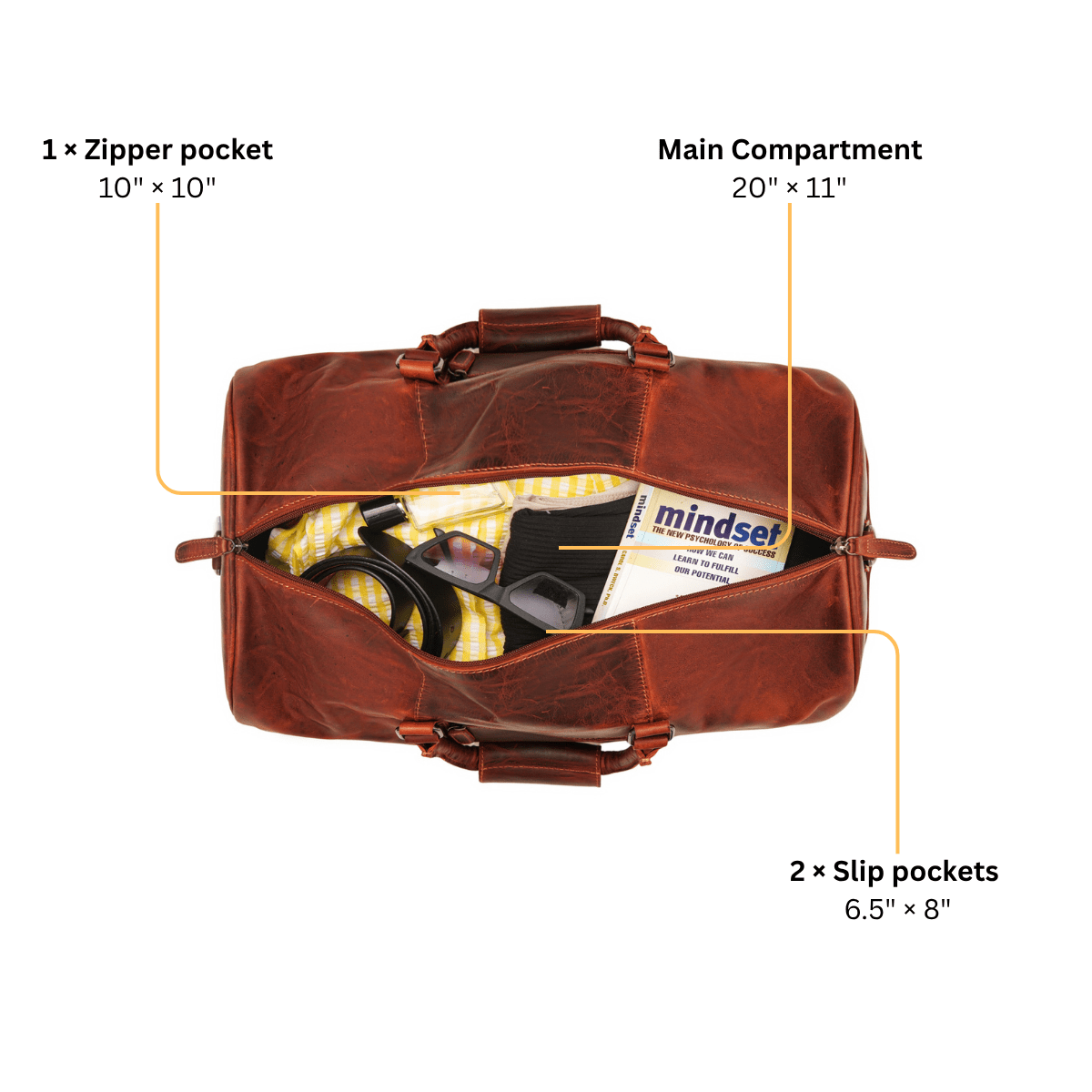 Jackson Weekender Chestnut - Minori Leather