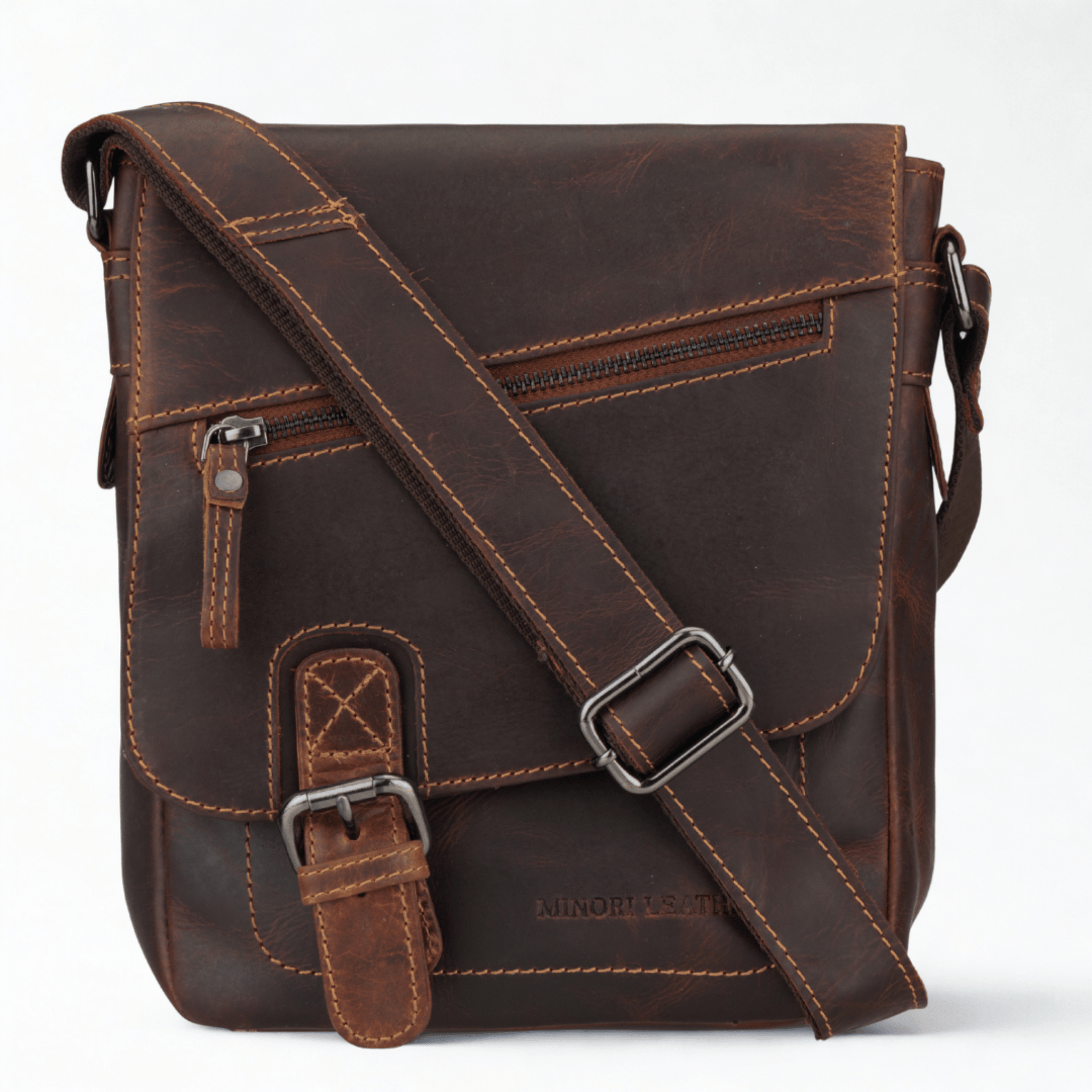 Brown Bag Company Mail Bag 新品未使用　アメリカ製 Dallas Full Grain Leather Shoulder Bag (Unisex, Fits iPad Mini