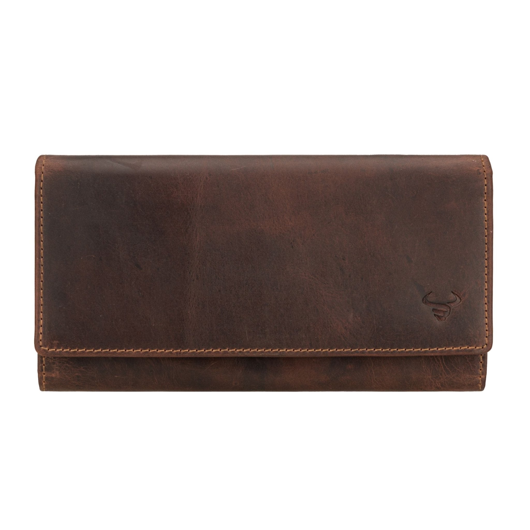 WALLET bag＋POCKET shoulder／brown Charlotte Leather Wallet for Women in Chestnut | Minori Leather