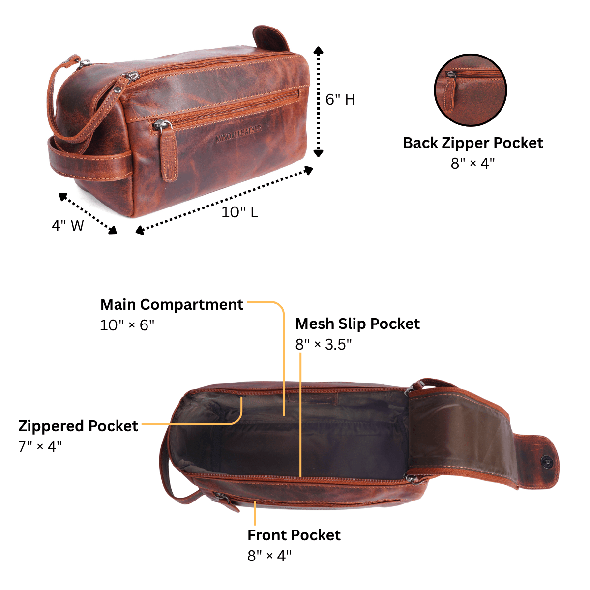 Nomad Toiletry Chestnut - Minori Leather
