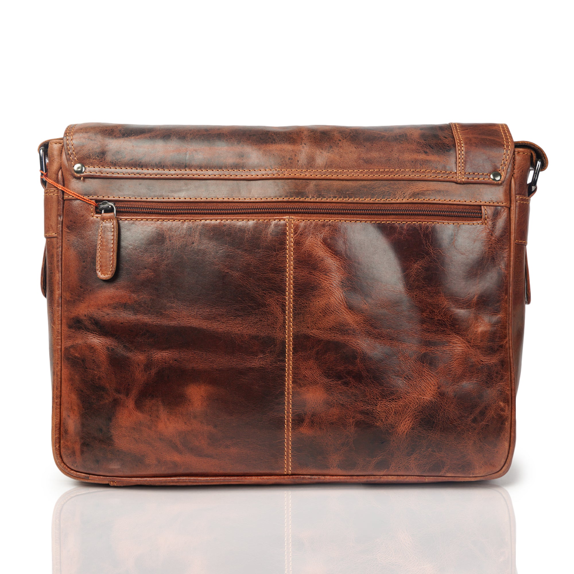 William Leather Messenger Bag 15" – Unisex – Brown - Minori Leather