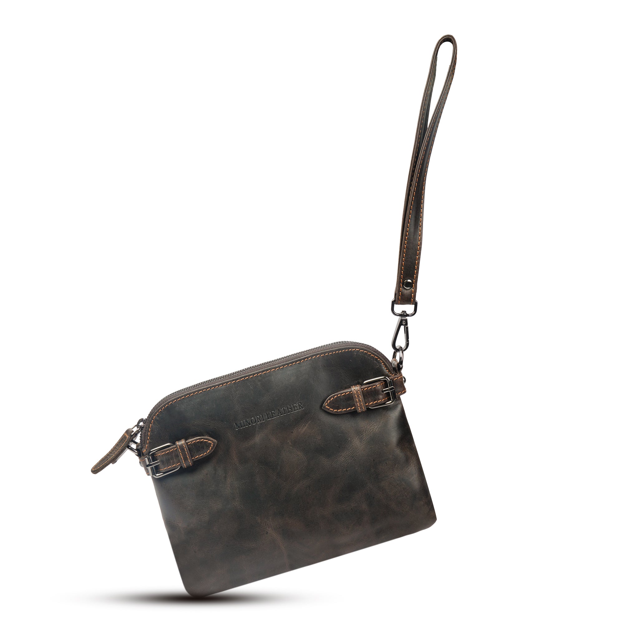 Sofia Crossbody Wristlet Brown - Minori Leather