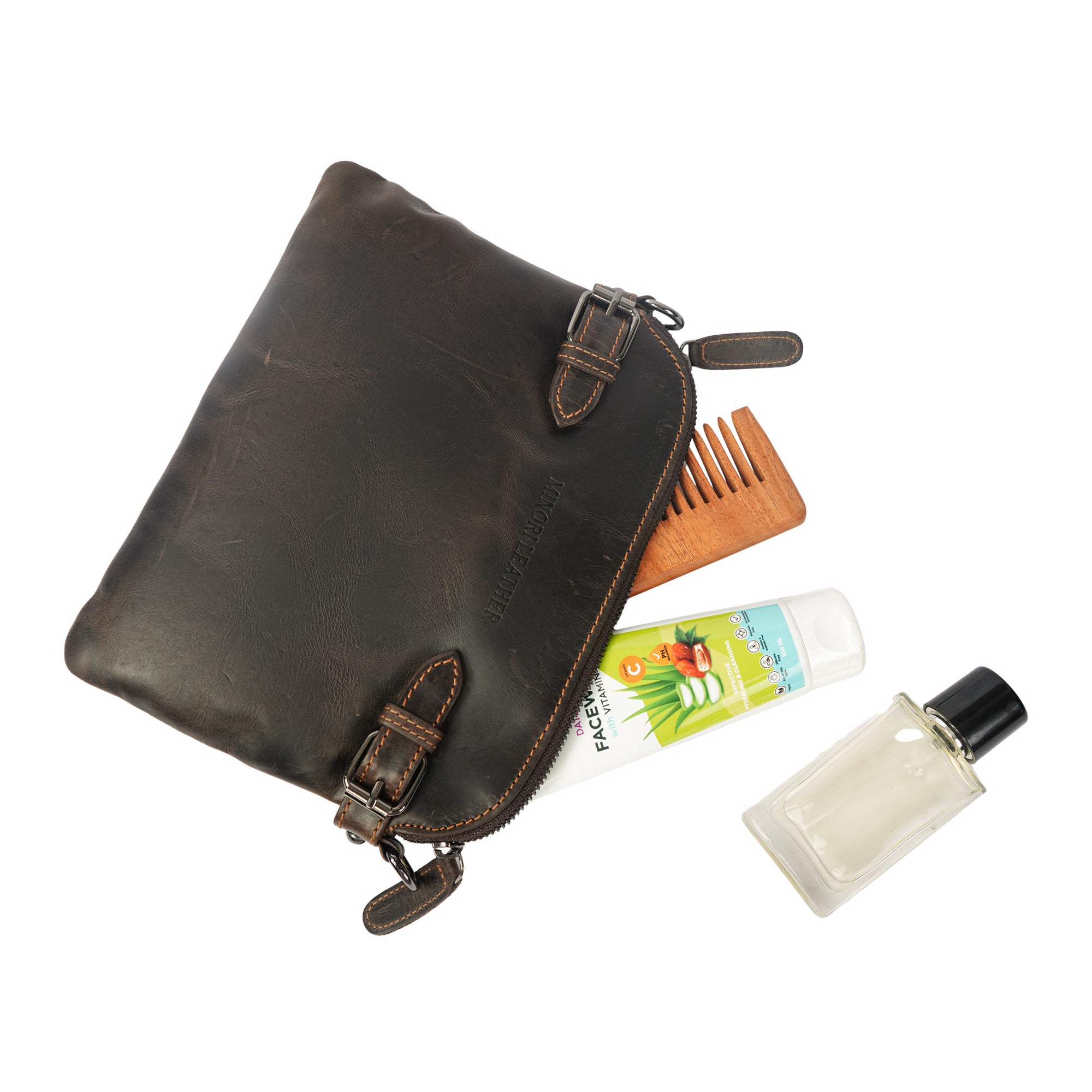 Sofia Crossbody Wristlet Brown - Minori Leather