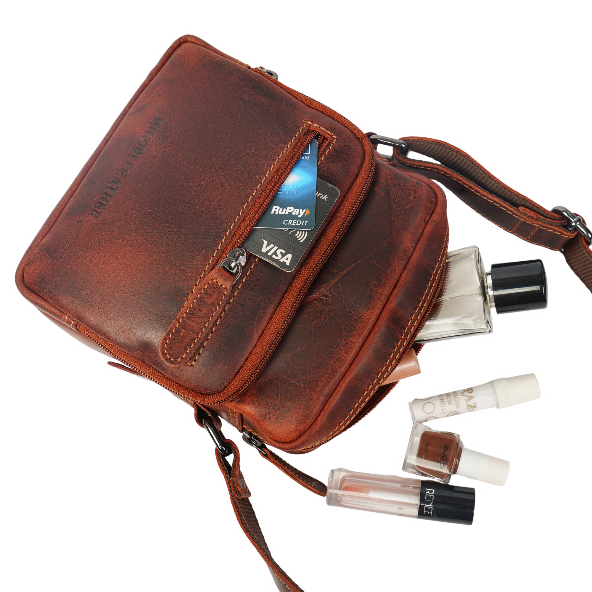 Cove Crossbody Chestnut - Minori Leather