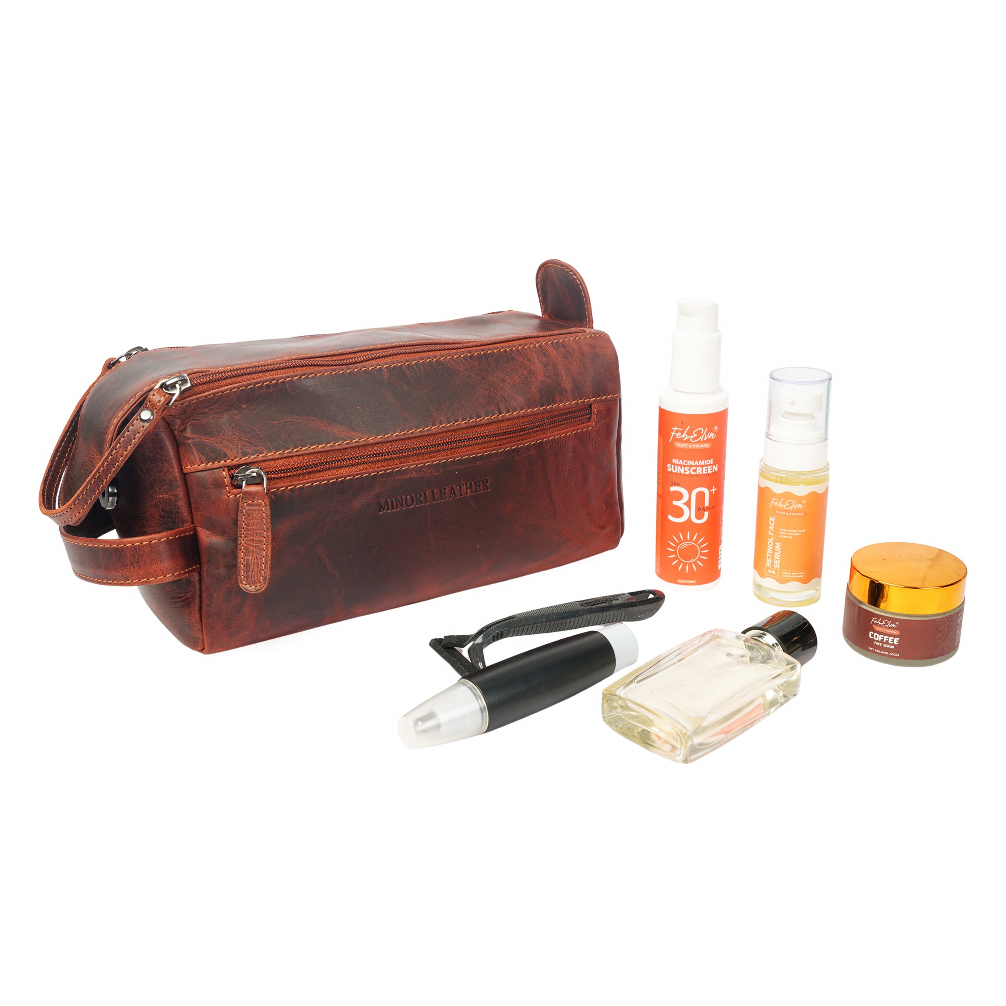 Nomad Toiletry Chestnut - Minori Leather