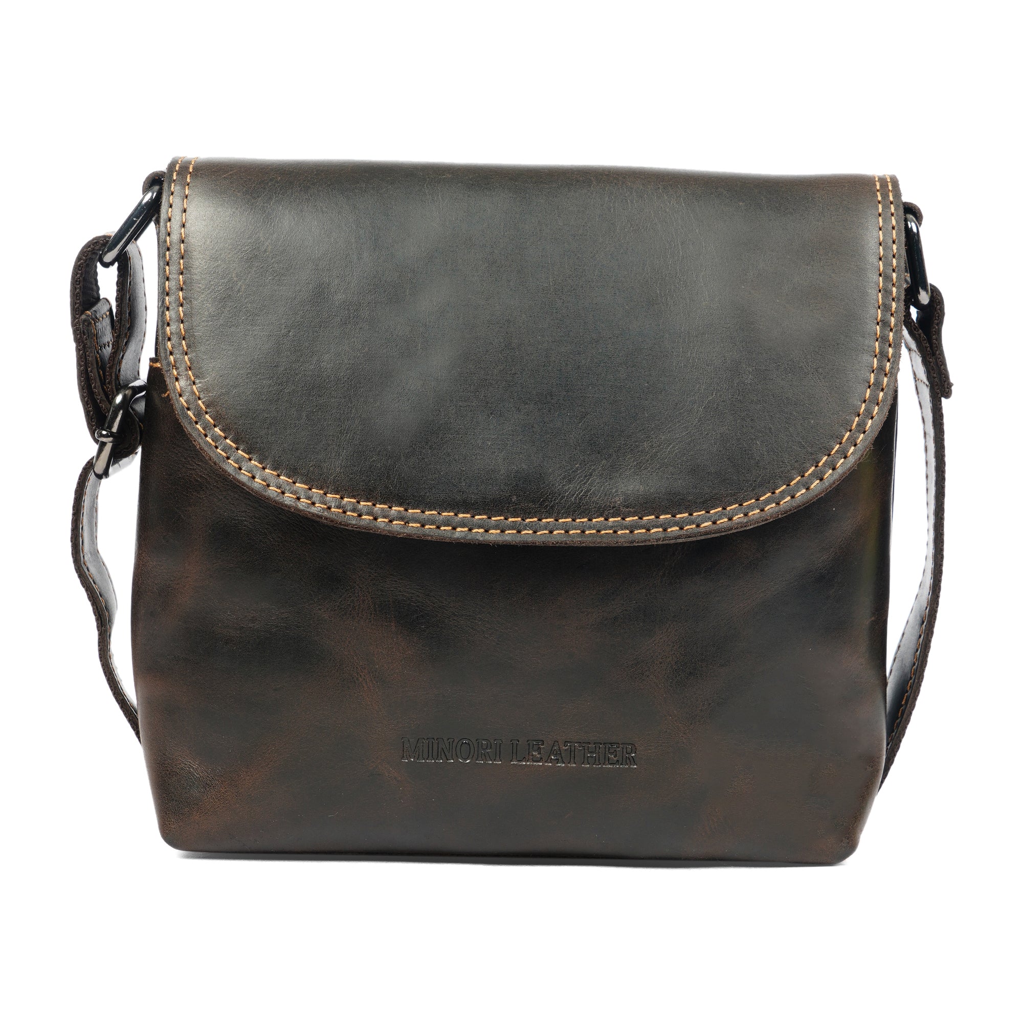 Metro Leather Crossbody Bag in Brown - Minori Leather