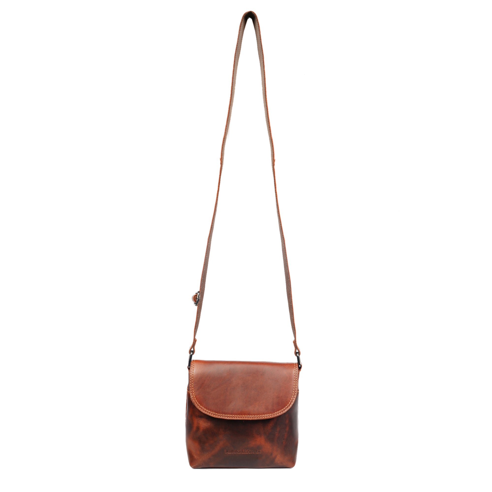 Metro Leather Crossbody Bag in Chestnut - Minori Leather