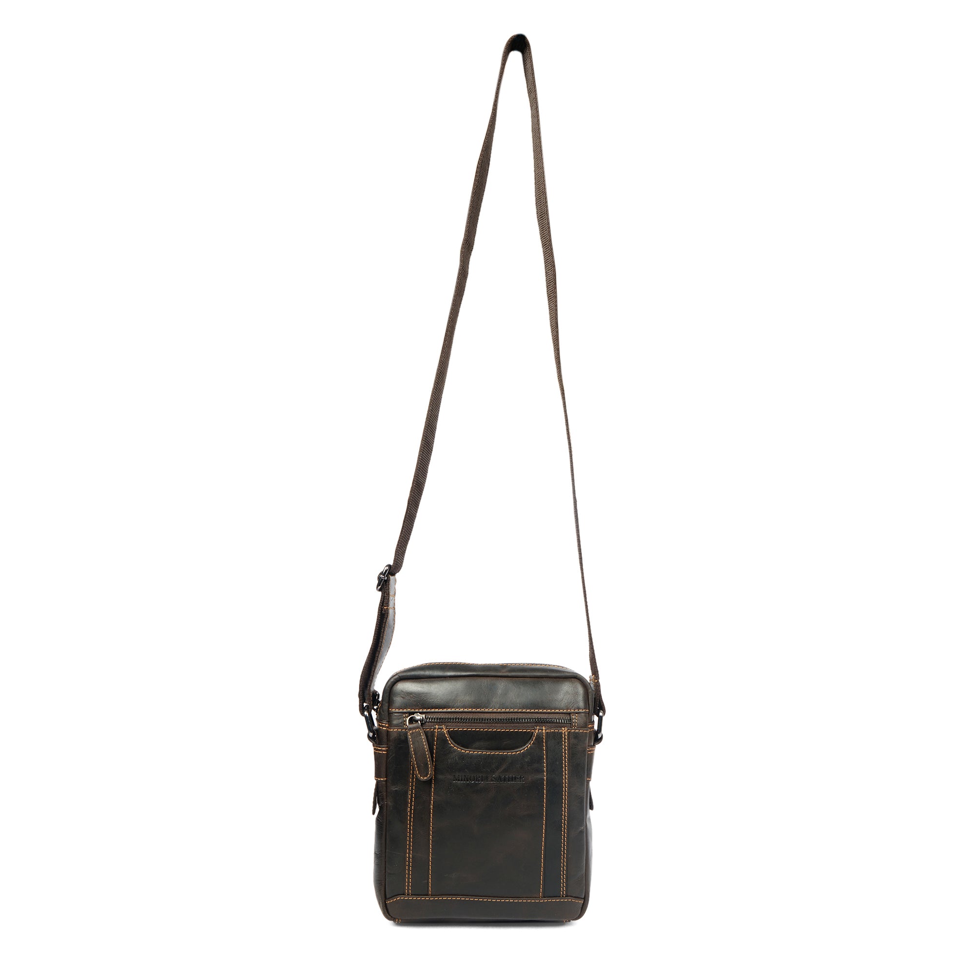 Asheville Leather Messenger Bag – Unisex – Brown - Minori Leather