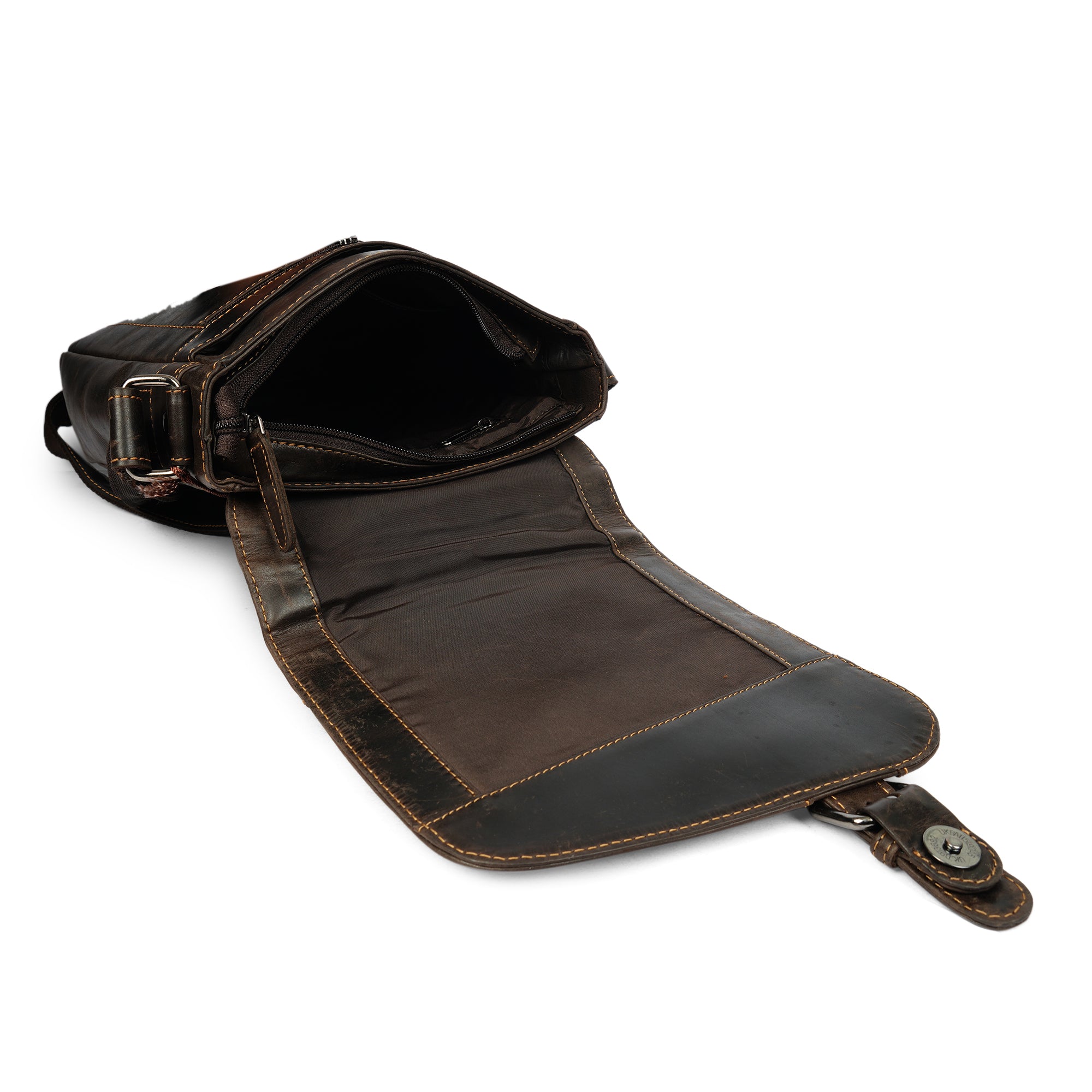 Dallas Leather Crossbody Bag – Unisex – Brown - Minori Leather