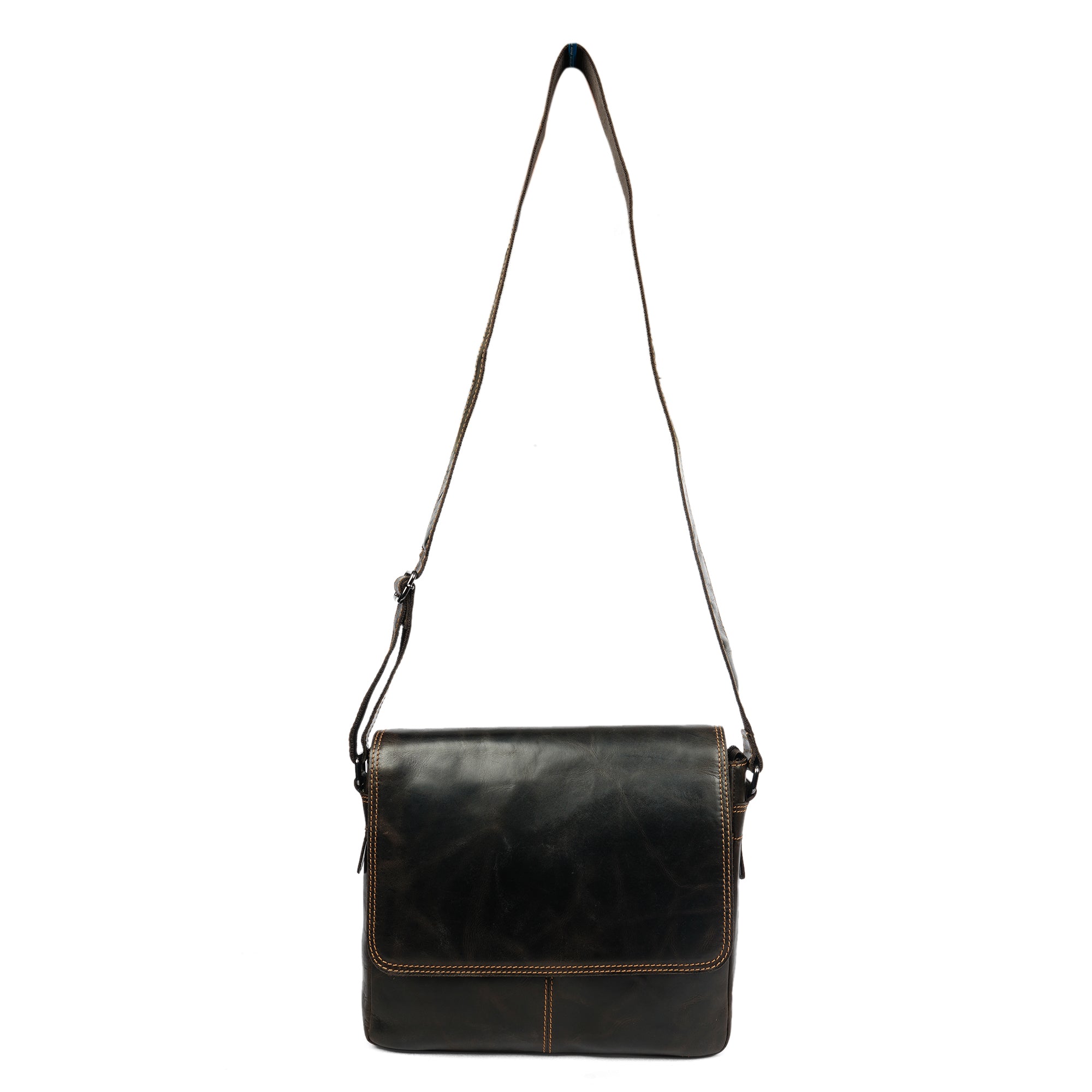 Austin Leather Mini Messenger Bag 11" – Unisex – Brown - Minori Leather