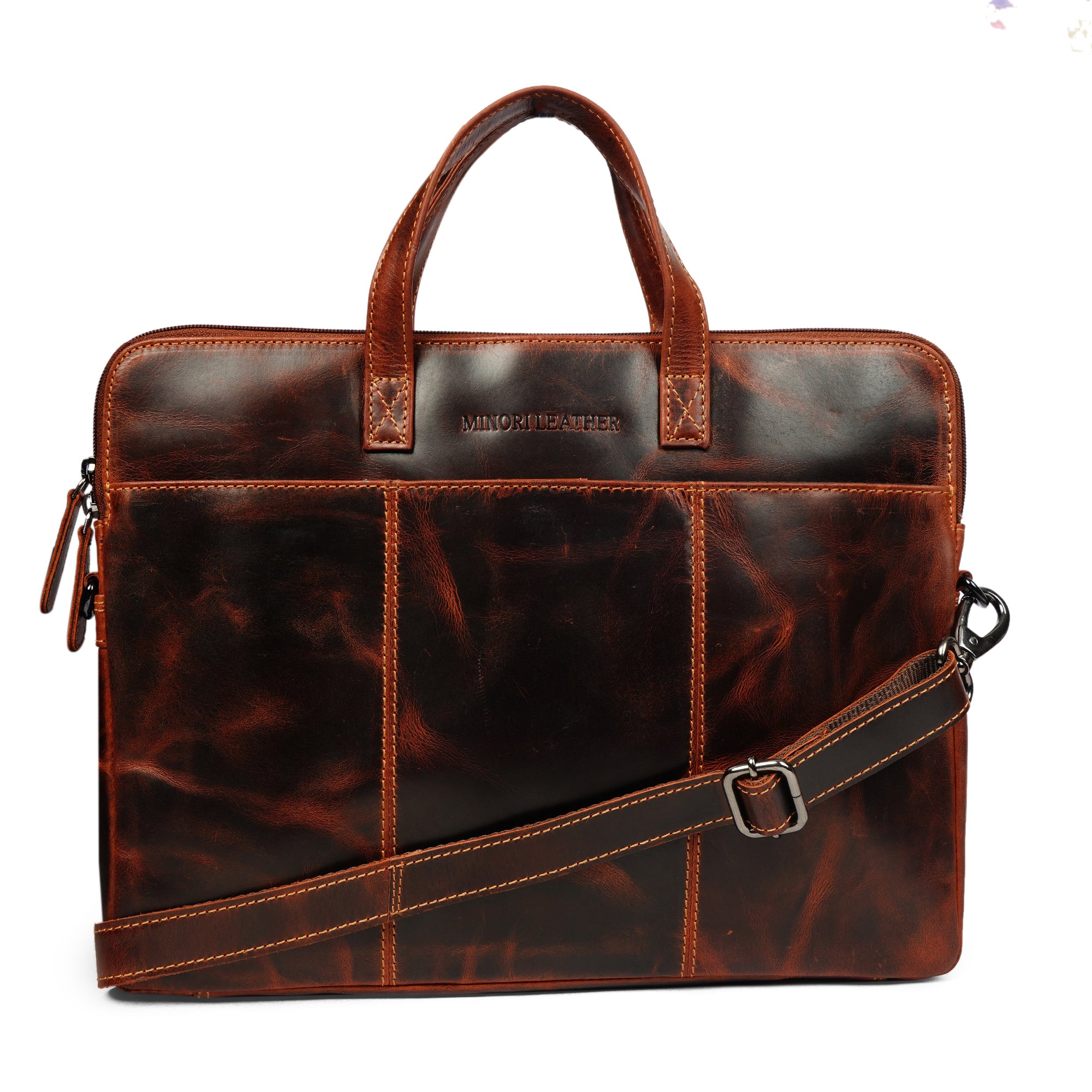Atlas Leather Laptop Sleeve 14″– Unisex – Chestnut - Minori Leather
