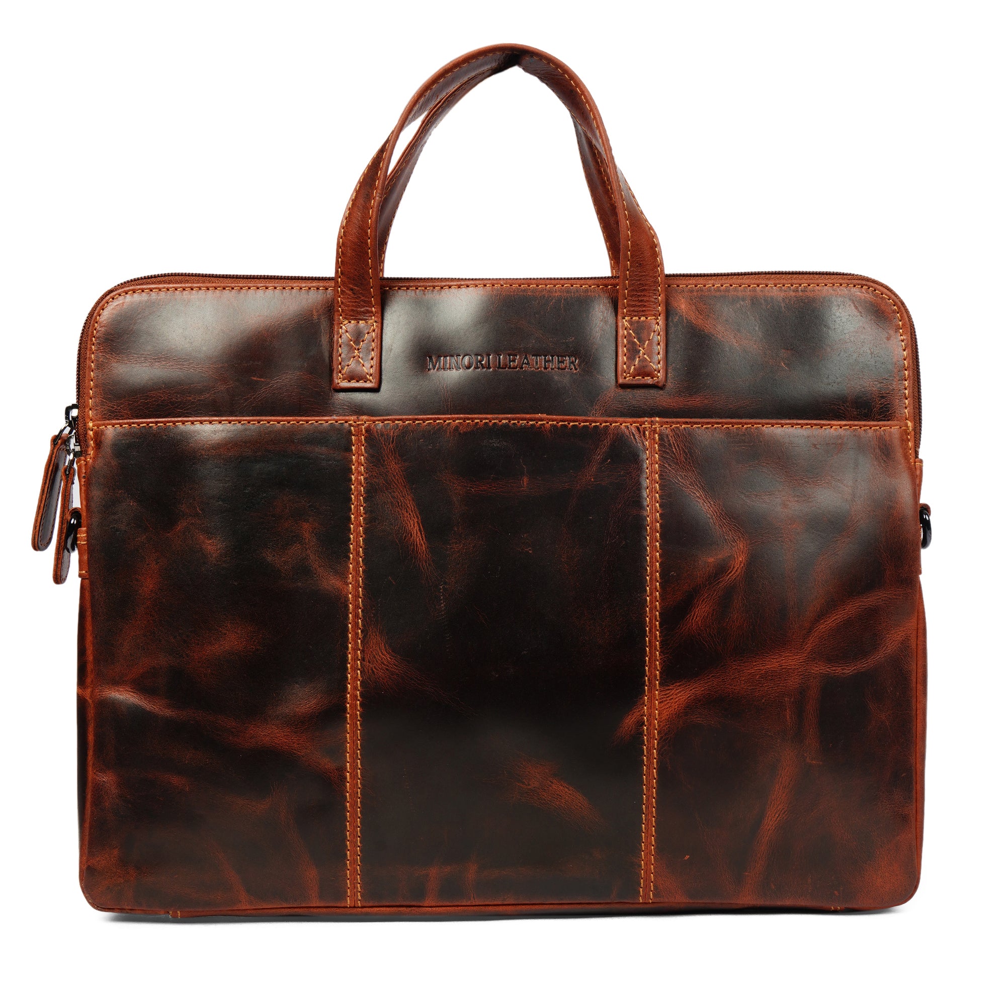 Atlas Leather Laptop Sleeve 14″– Unisex – Chestnut - Minori Leather