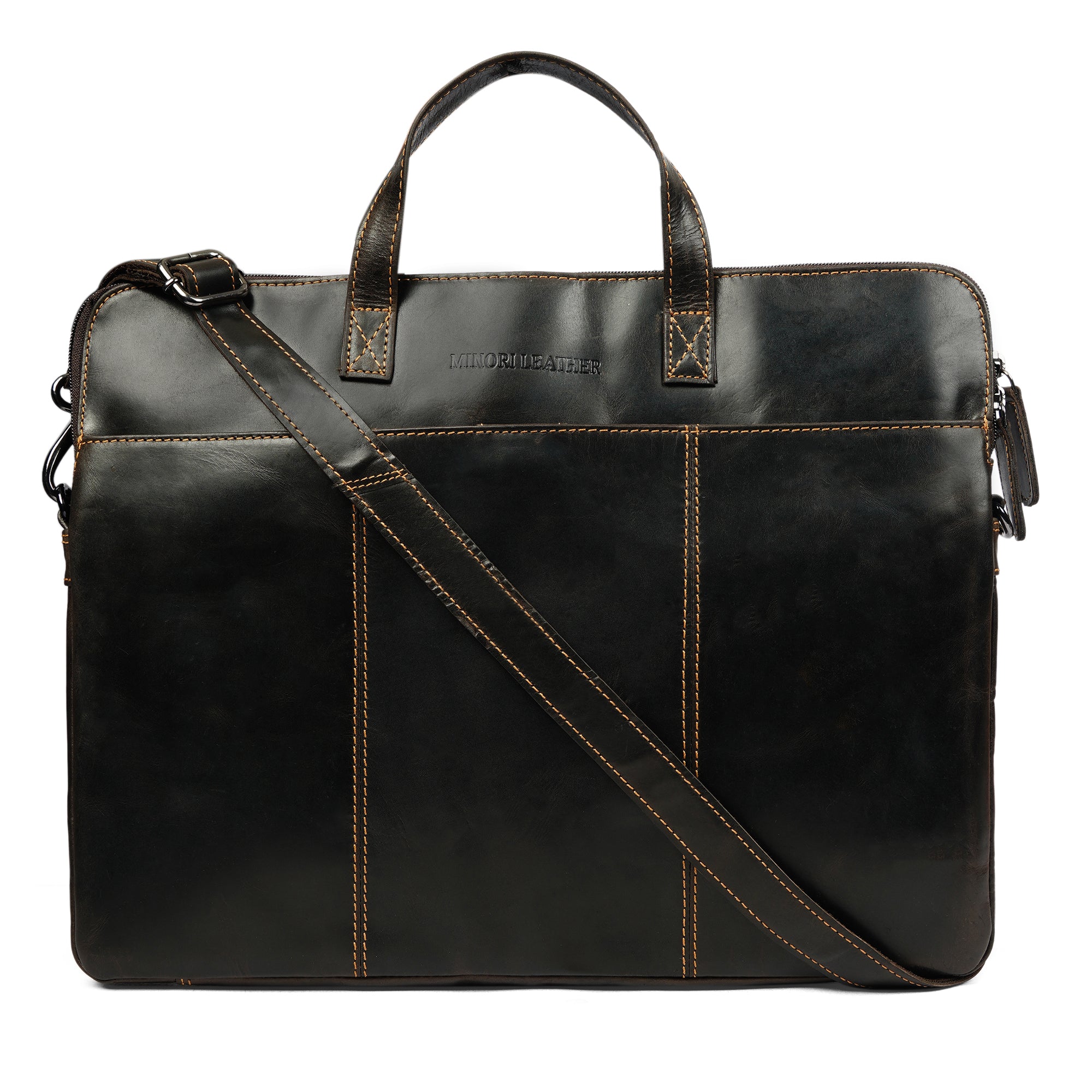 Atlas Laptop Sleeve 14″ – Brown Leather | Minori Leather