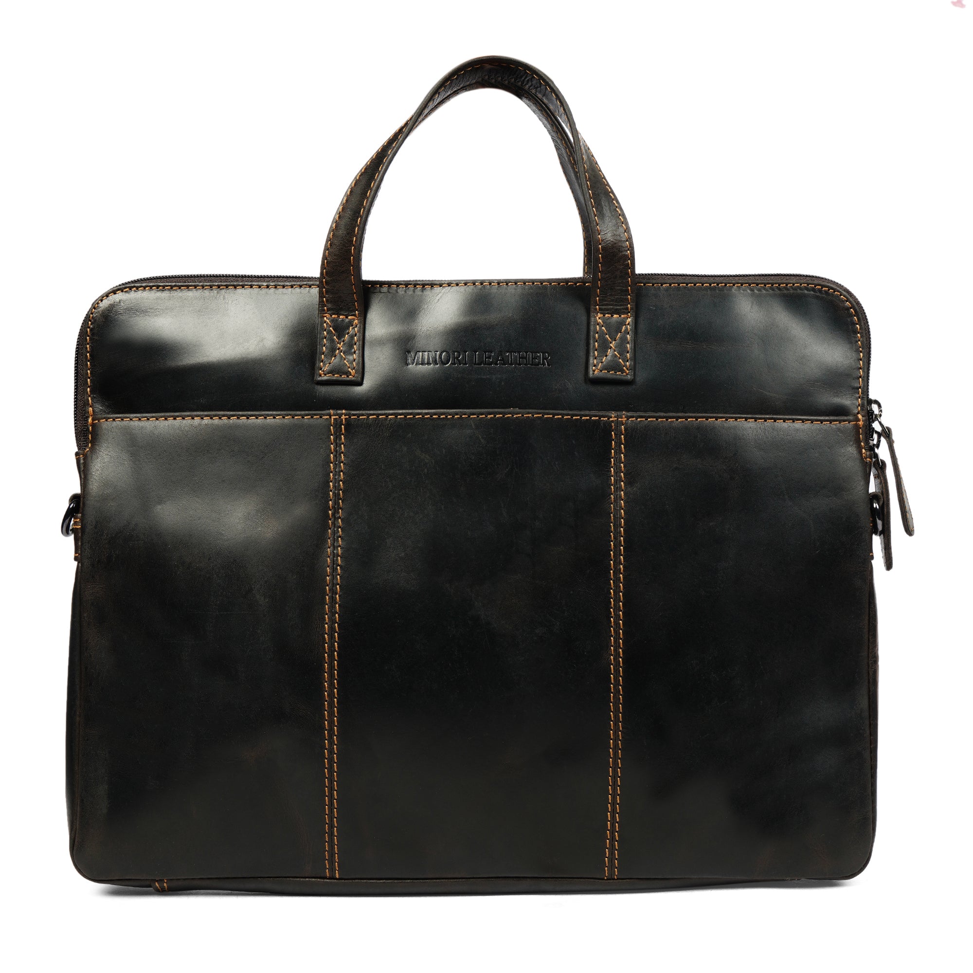 Santiago Leather Laptop Sleeve 16″– Unisex – Brown - Minori Leather