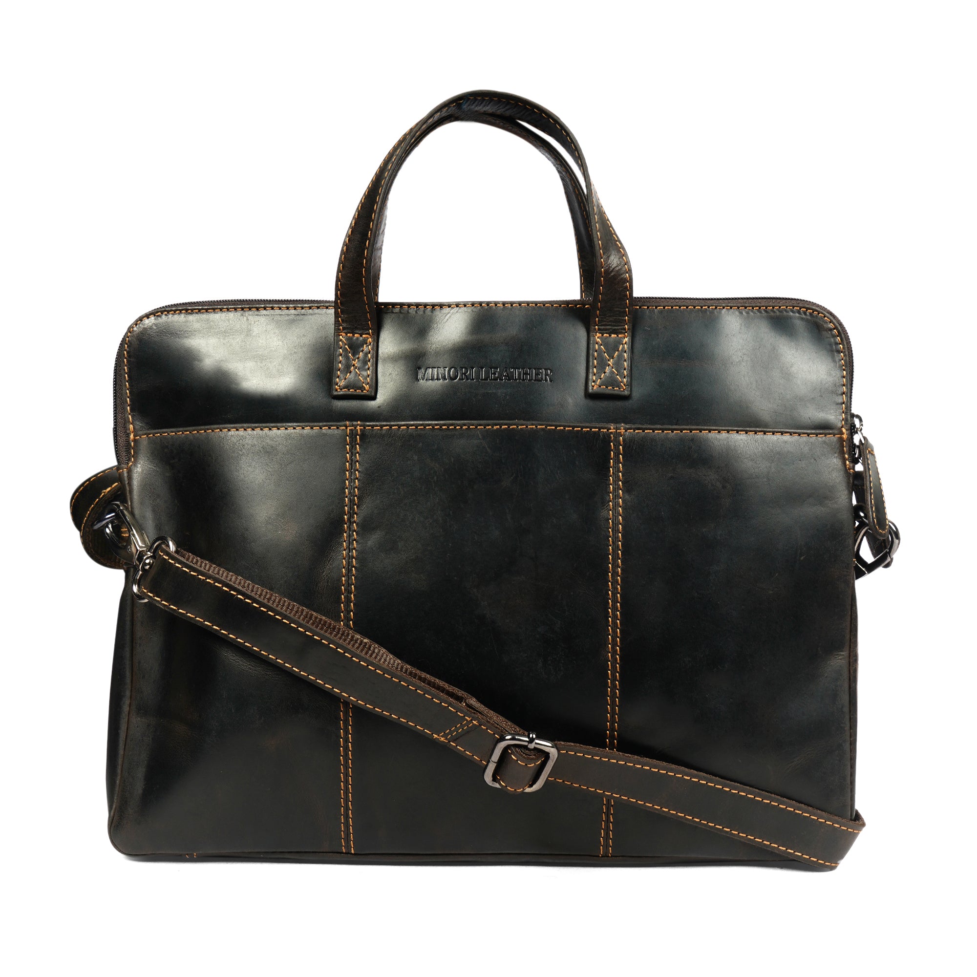 Santiago Leather Laptop Sleeve 16″– Unisex – Brown - Minori Leather