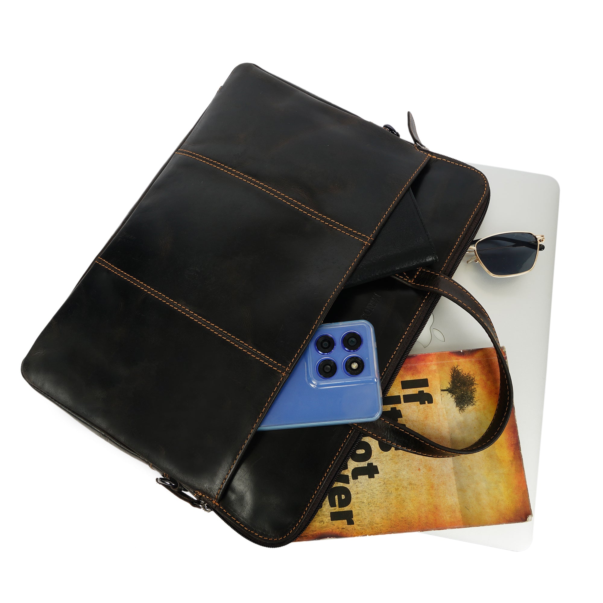 Santiago Laptop Sleeve 16″ – Brown Leather | Minori Leather