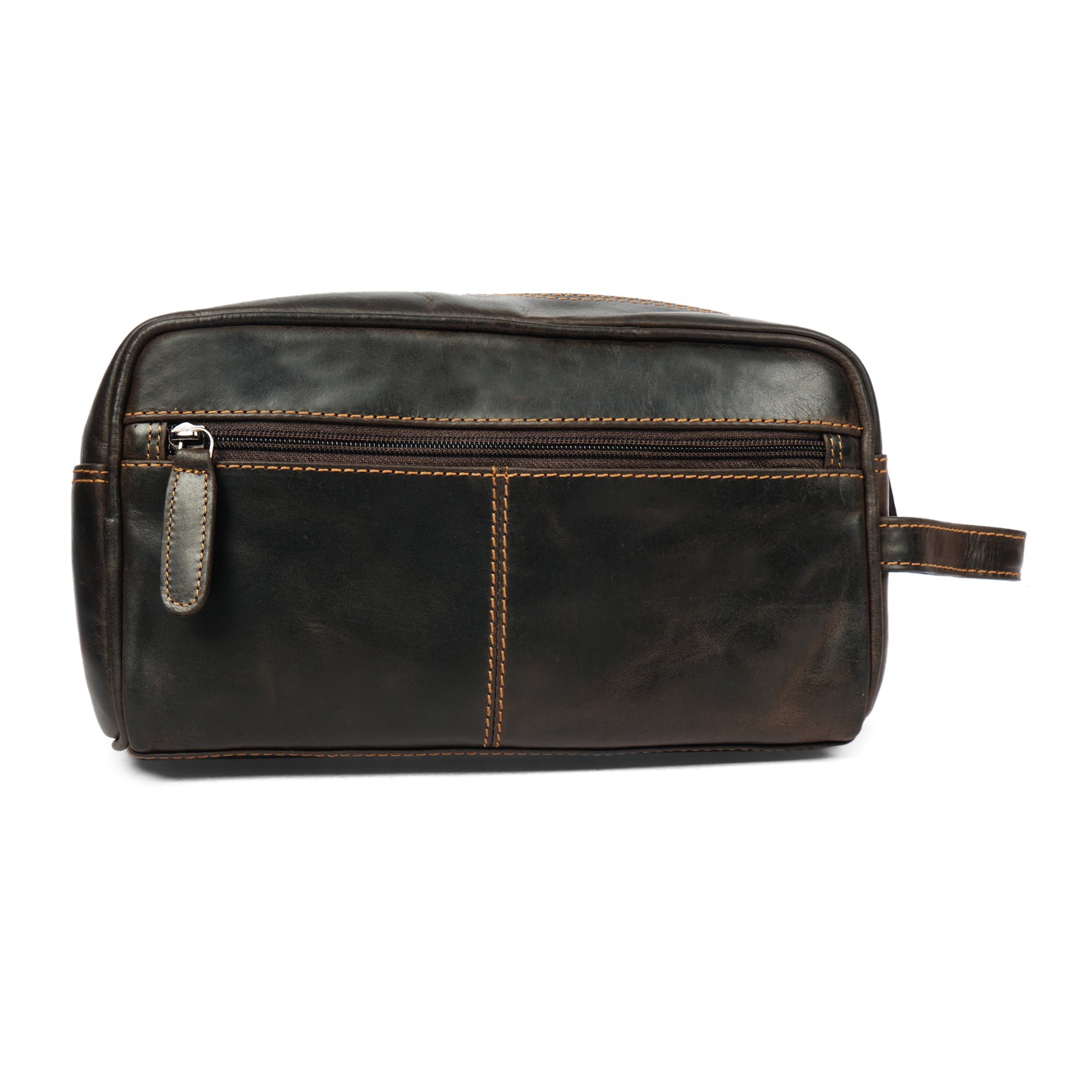 Montana Leather Toiletry Bag – Unisex – Brown - Minori Leather