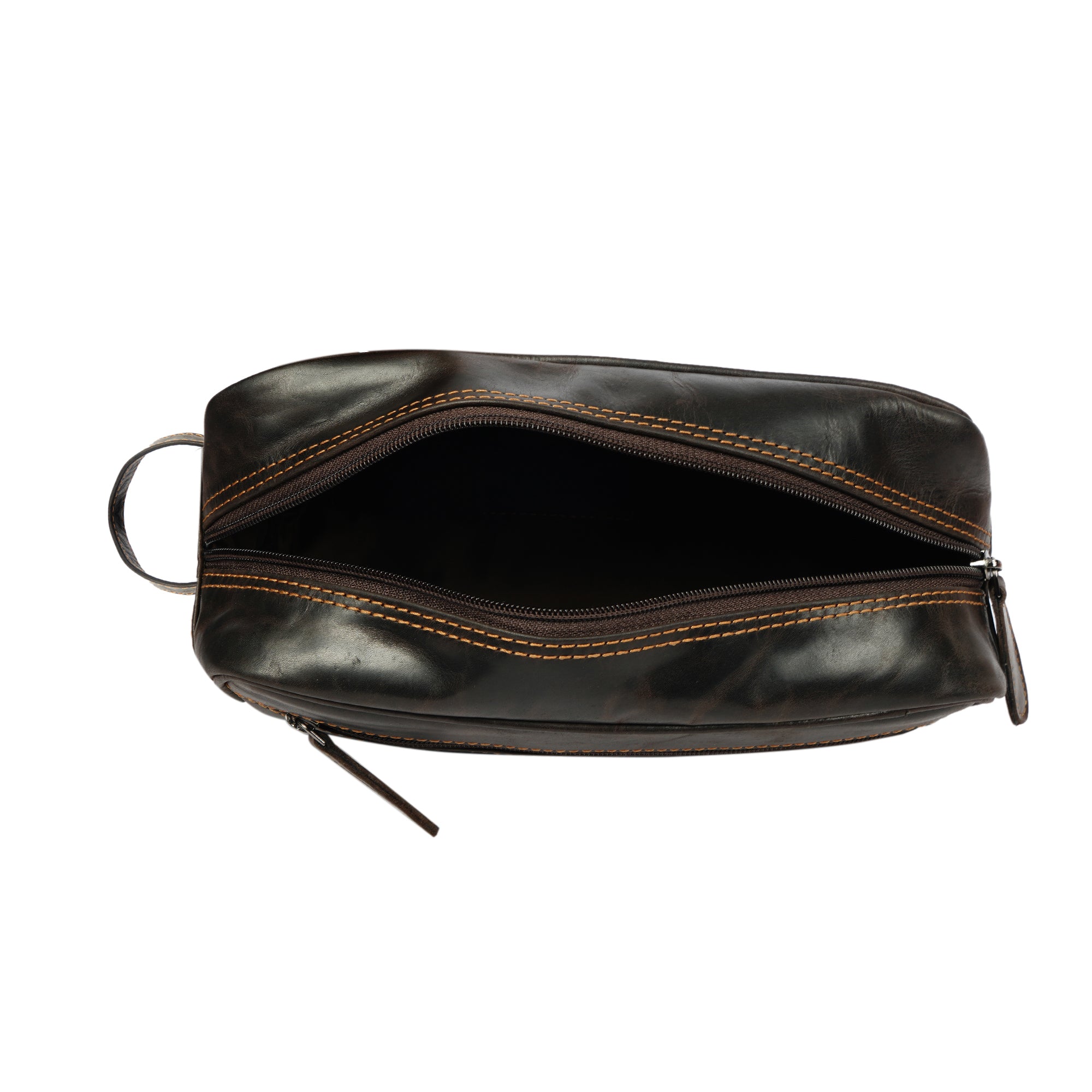 Montana Leather Toiletry Bag – Unisex – Brown - Minori Leather
