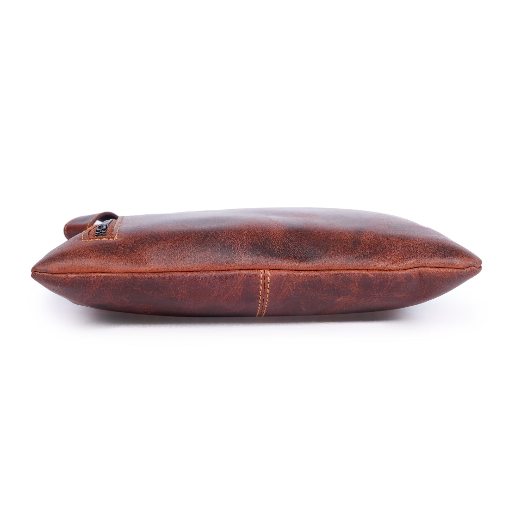 Carter Slim Leather Crossbody Bag in Chestnut - Minori Leather