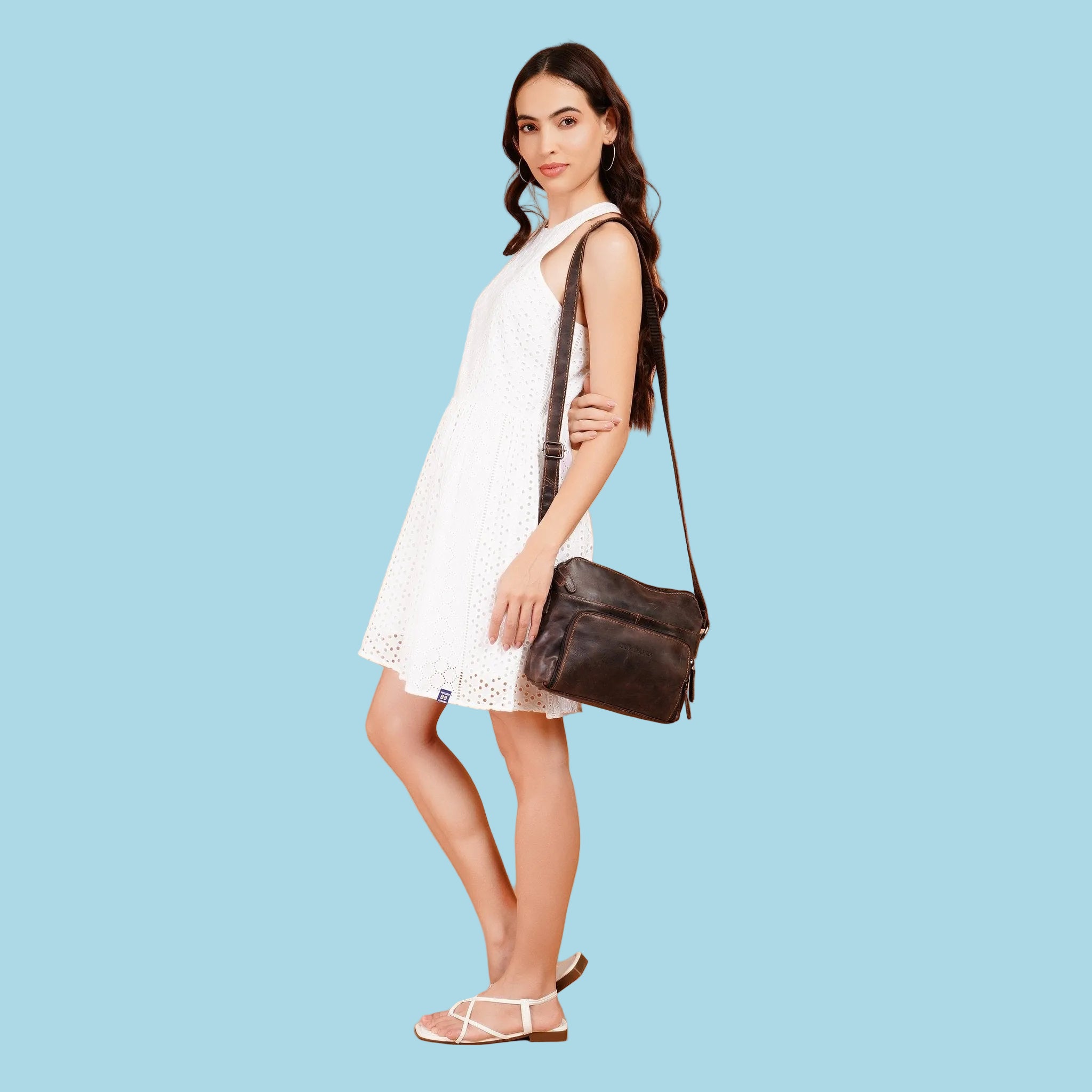 Siena Crossbody Brown - Minori Leather