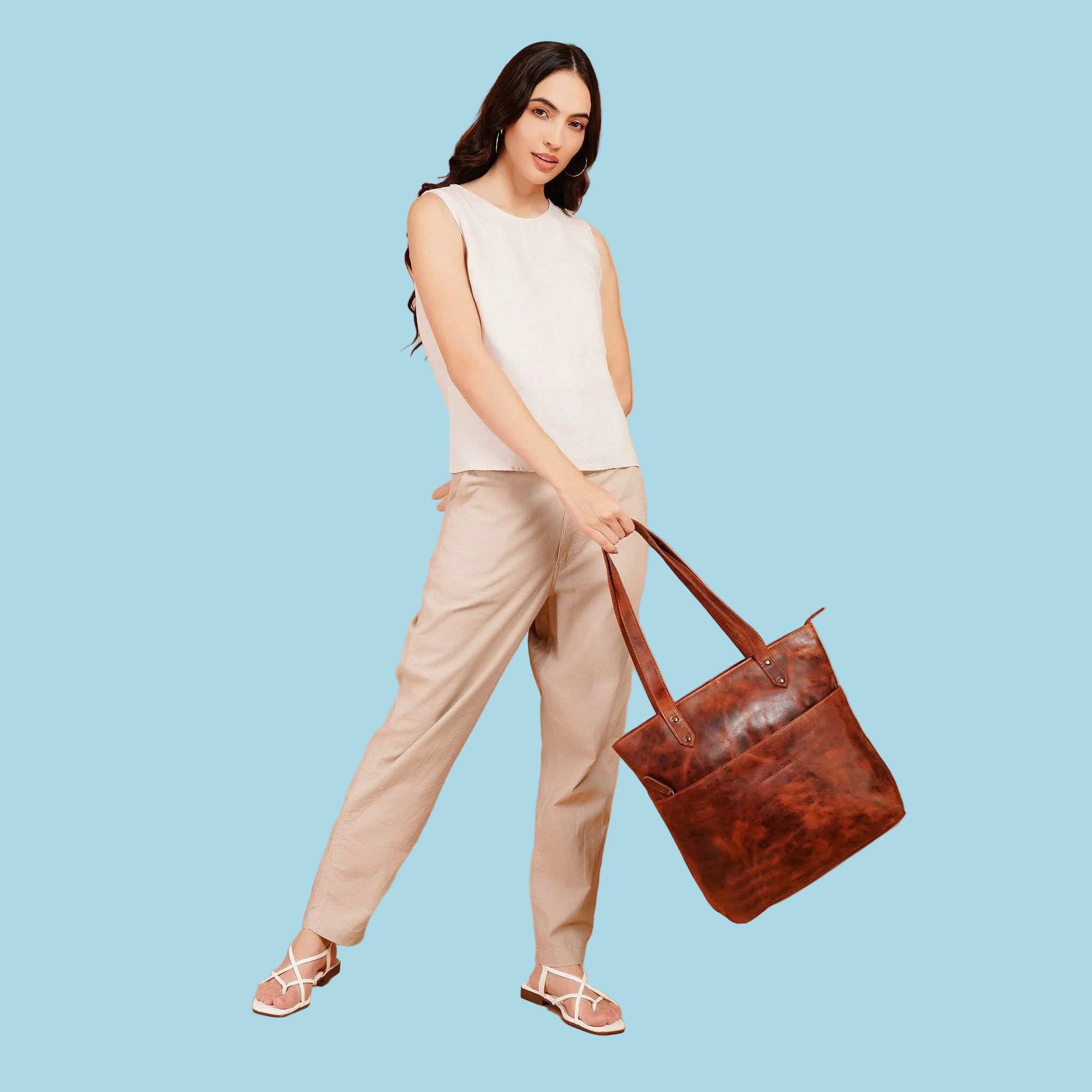 Rowan Tote Chestnut - Minori Leather