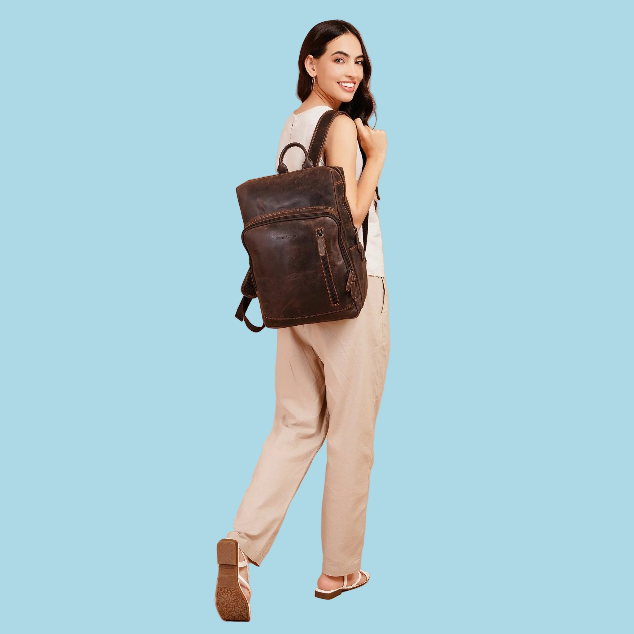 Oslo Leather Backpack 15.6" Laptop - Minori Leather