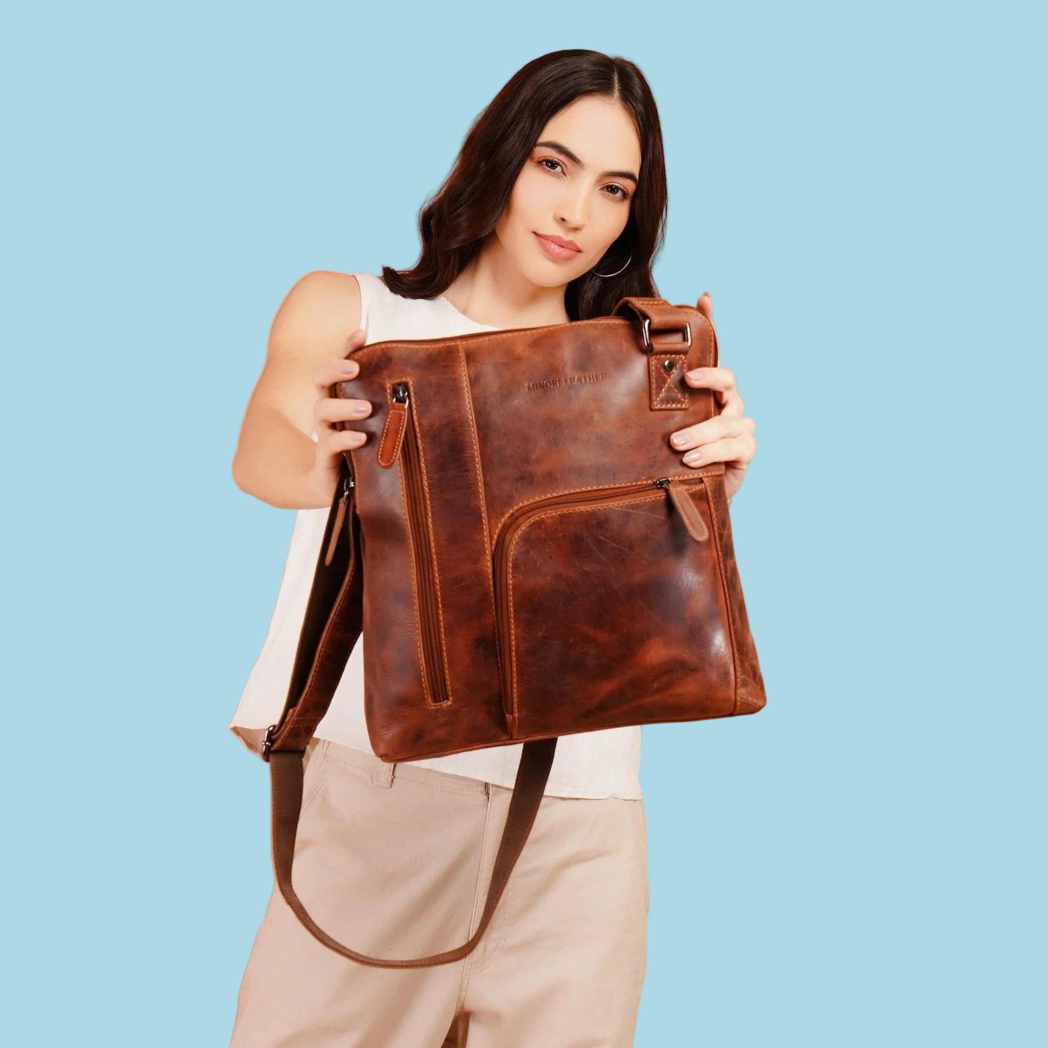Ryder Shoulder Chestnut - Minori Leather