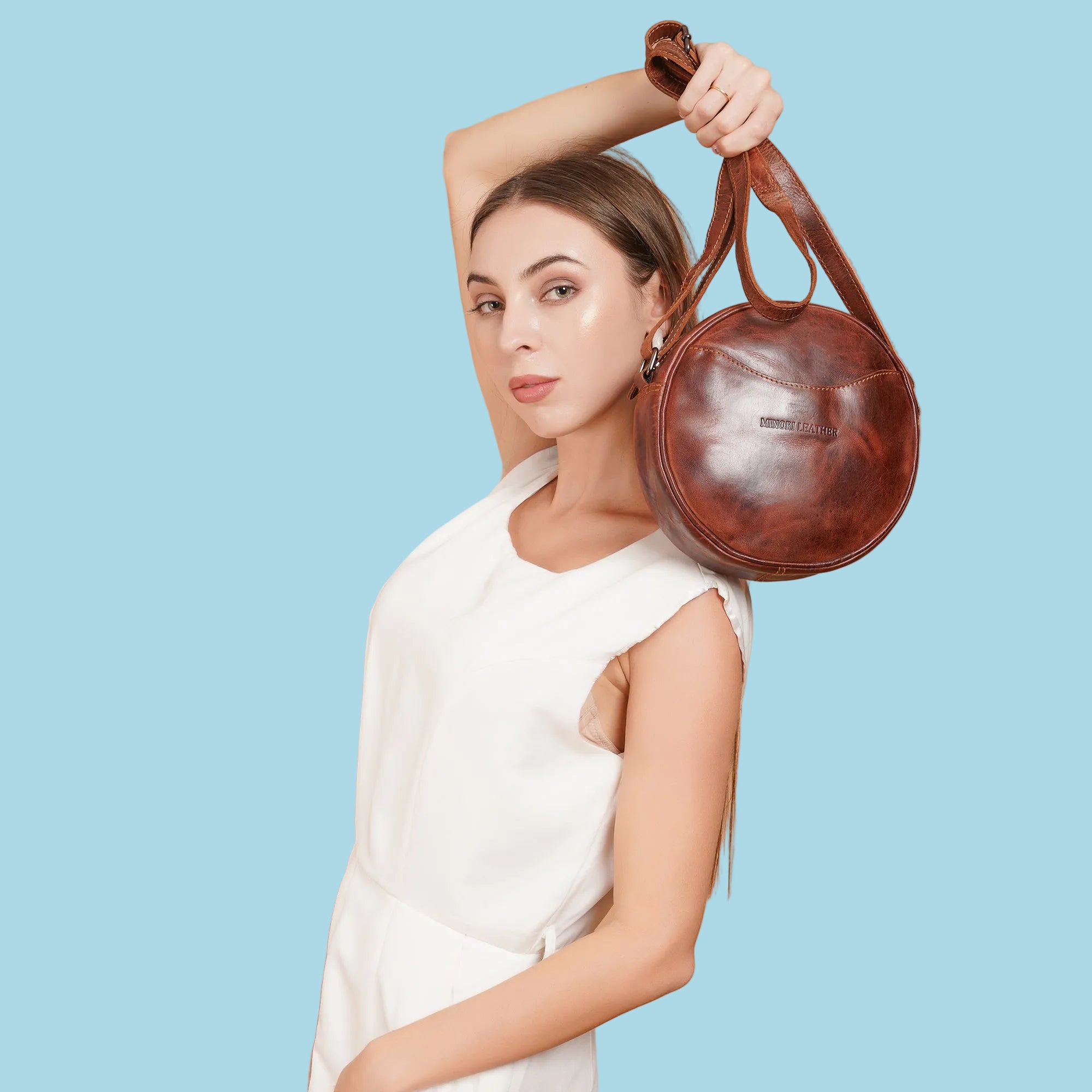 Luna Crossbody Chestnut - Minori Leather