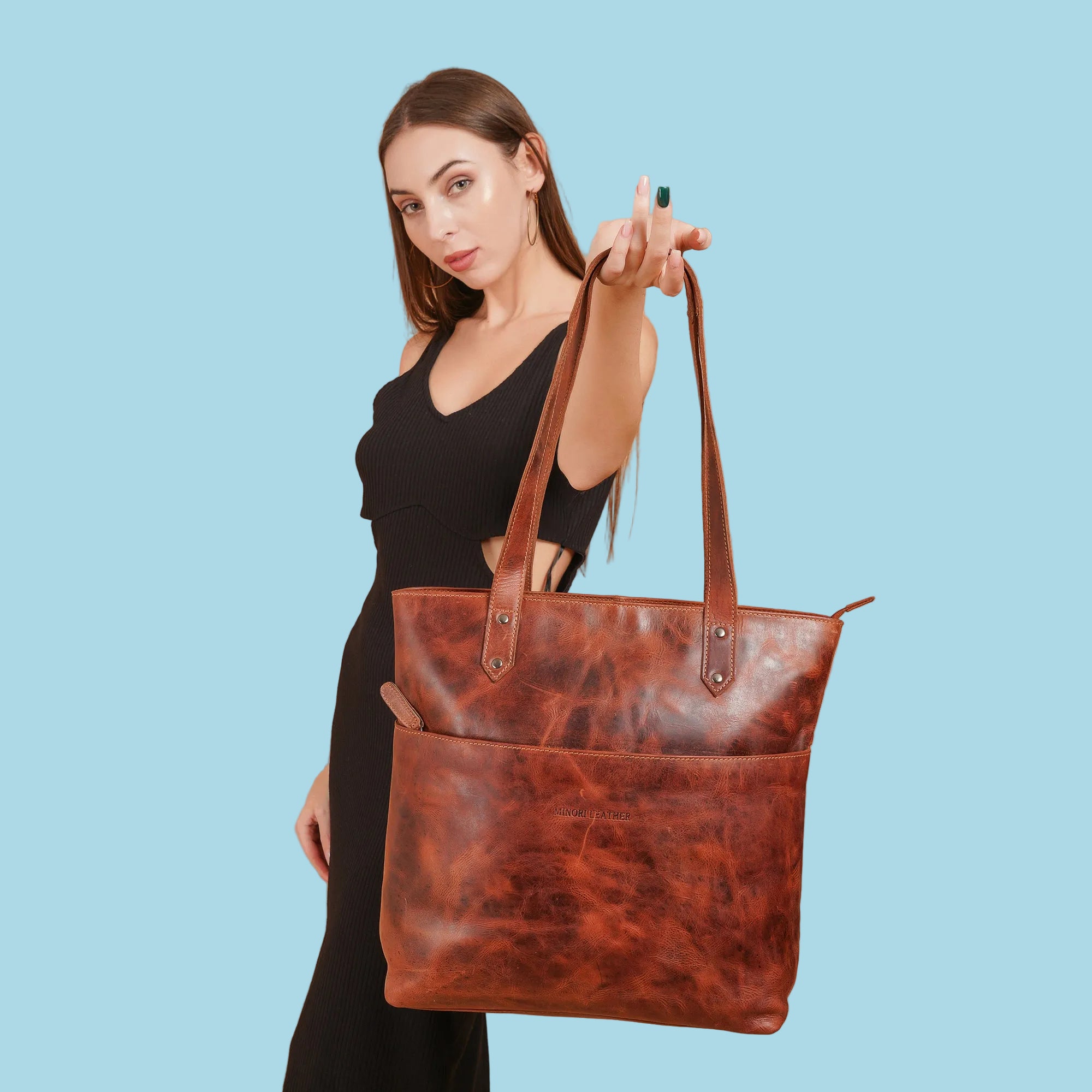 Rowan Tote Chestnut - Minori Leather
