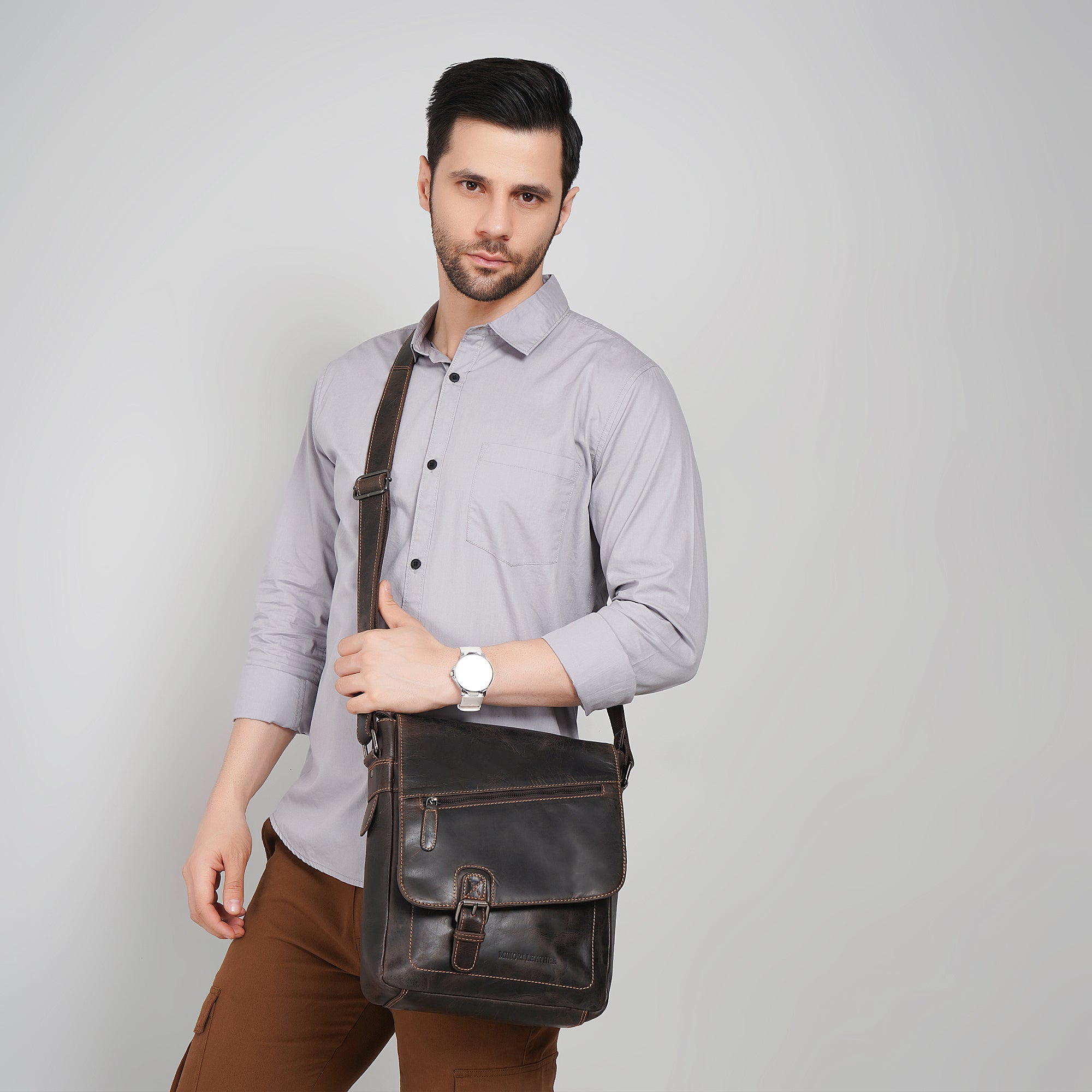 Raleigh Messenger Brown - Minori Leather