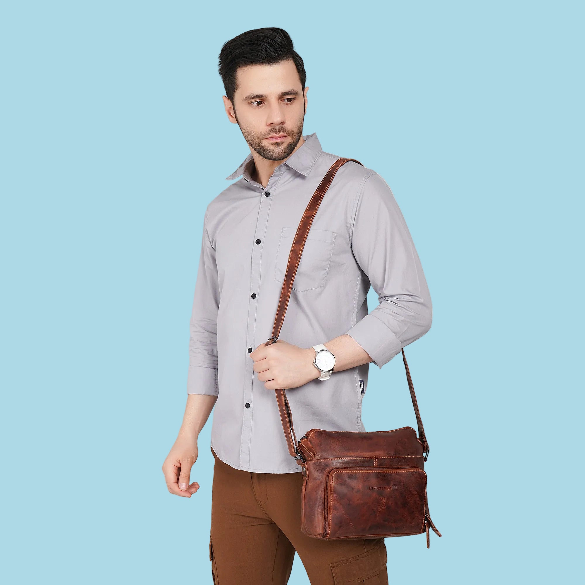 Siena Leather Crossbody Bag – Unisex - Minori Leather